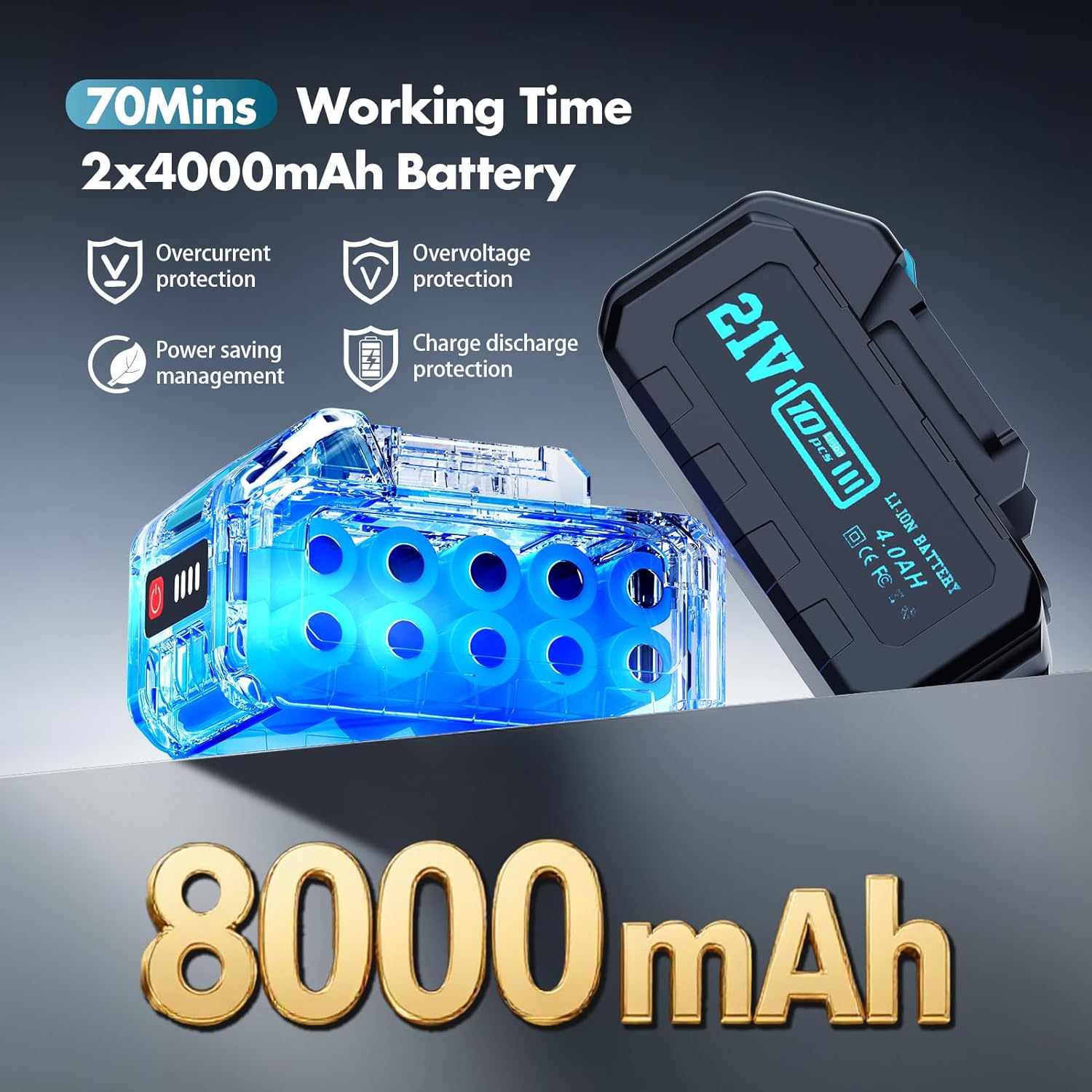 700W Cordless Vacuum Cleaners for Home with 2*Battery 8000mAh, 60kPa Brushless Rechargeable Stick Vacuum with 3 Mode, 6 In 1 Portable Handheld Cordless Vacuum for Pet Hair /Hardwood Floor/Carpet /Dorm