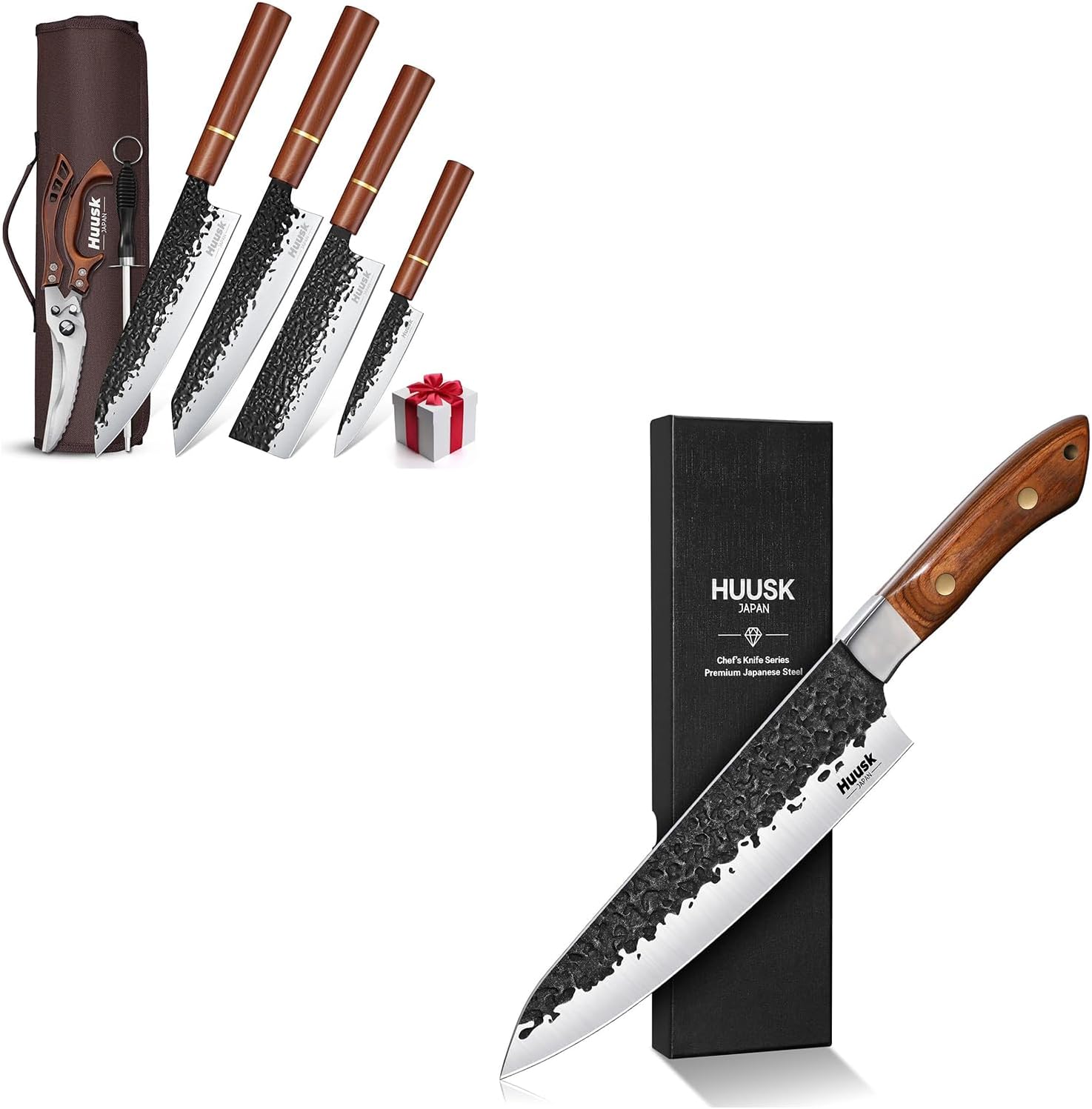Huusk Japanese Chef Knife Bundle with Japanese Knife Set of 6