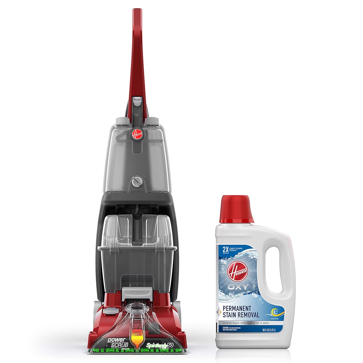 Hoover Power Scrub Deluxe Carpet Cleaner Machine with Oxy Carpet Cleaning Solution (50oz), FH50150, AH30950