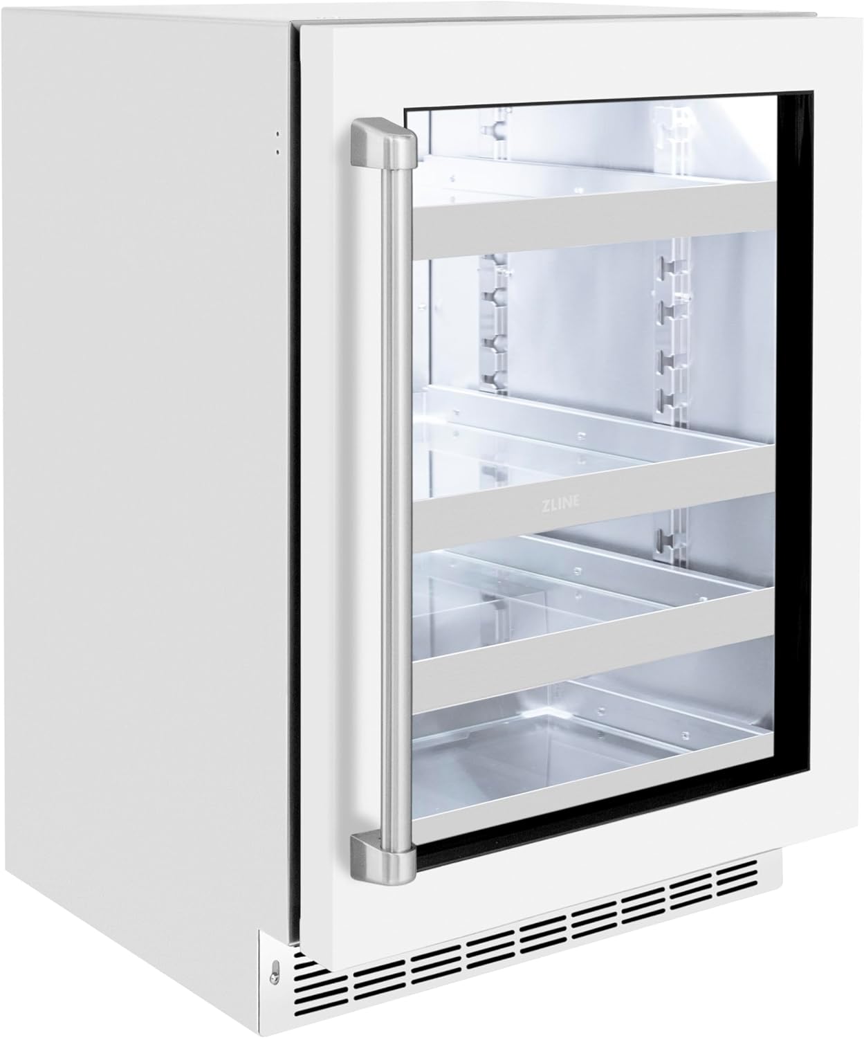 ZLINE 24 in. Touchstone 151 Can Beverage Fridge With White Matte Glass Door (RBSO-WM-24)