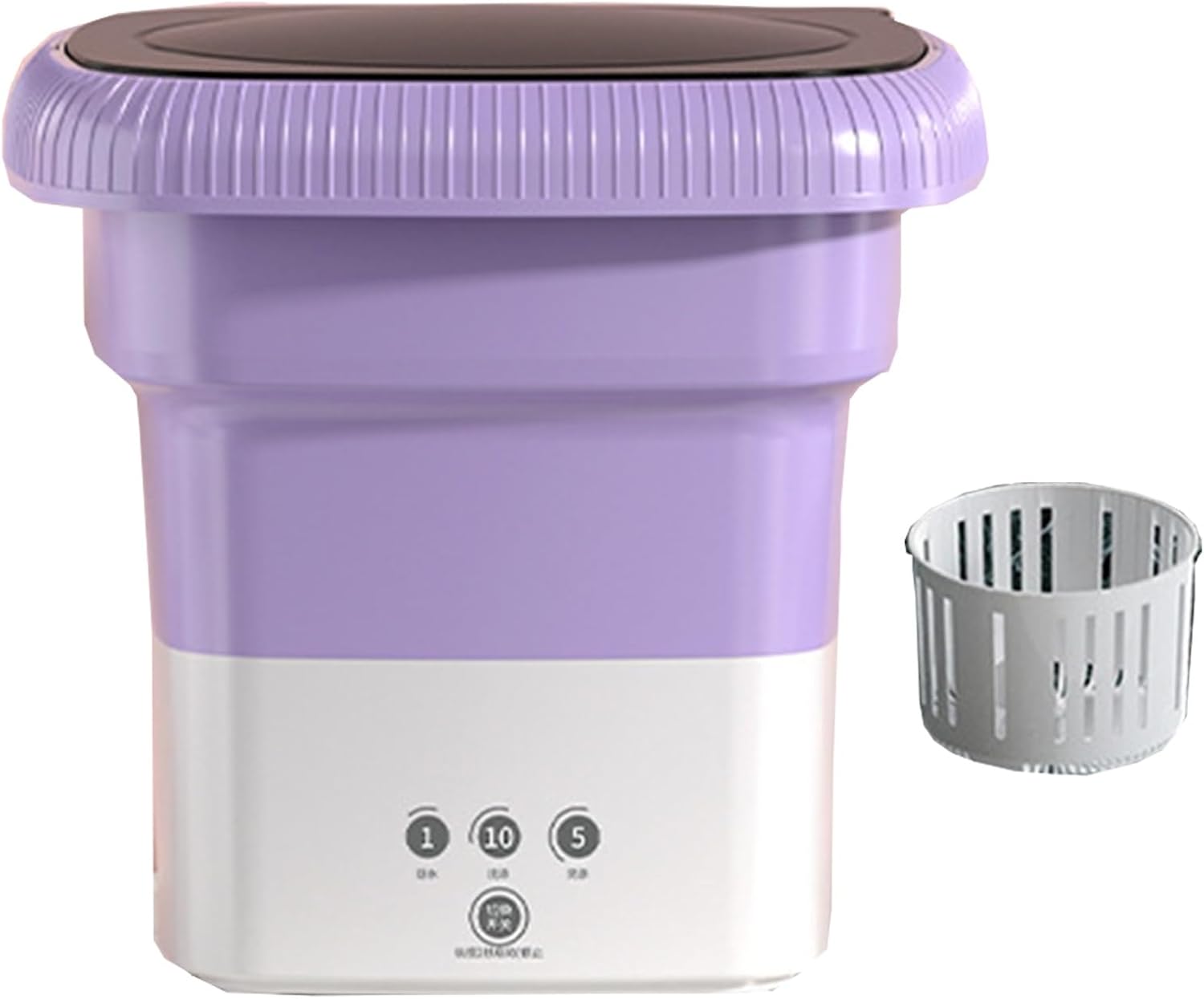 Portable Washing Machine, Mini Washing Machine, Folding Washing Machine with Spin-Dry, Perfect for Camping, Travelling (Color : Purple)