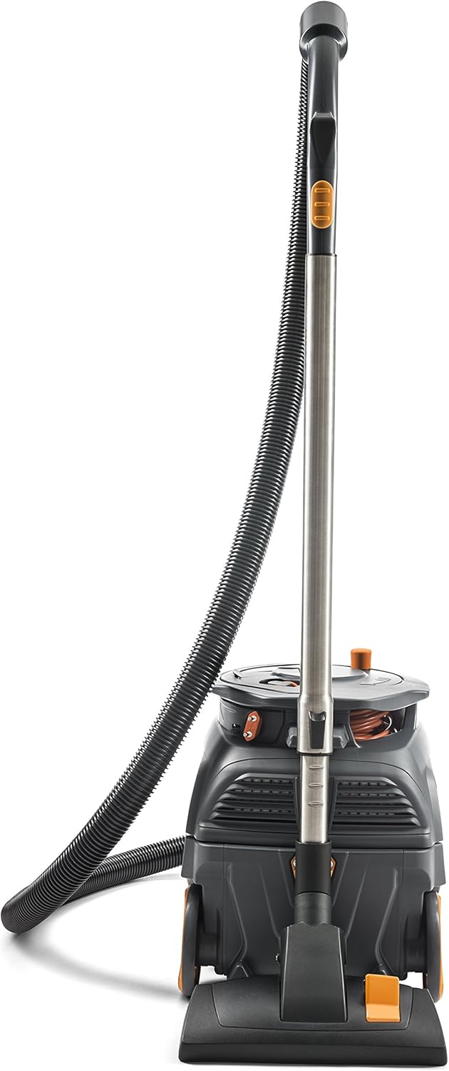 Taski D7524261 AERO 8 Plus Commercial Canister Dry Vacuum, Quiet Operation with HEPA Filtration, 3.5 Gallon Capacity, Grey/Orange