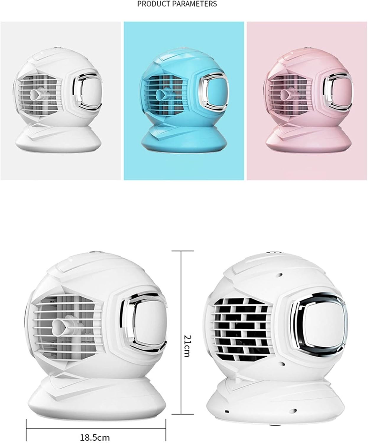 Portable Air Conditioner, Rechargeable Mini Personal Air Cooler Fan with 3 Speed Modes, USB Powered Humidifier, Auto Oscillation Desk Fan for Room Office (Pink)