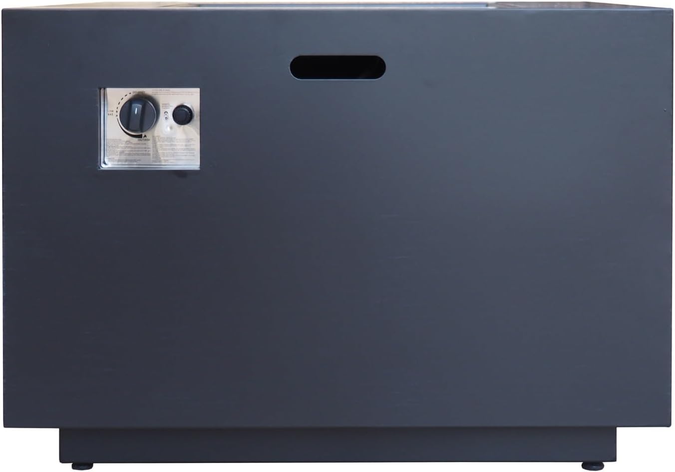 Outdoor Fire Pit Table Outdoor Patio Propane Fire Pit 24'' H X 33'' W Square Iron Gas-Burning Fire Pit - 50,000 BTU, Tank in Side, Dark Grey