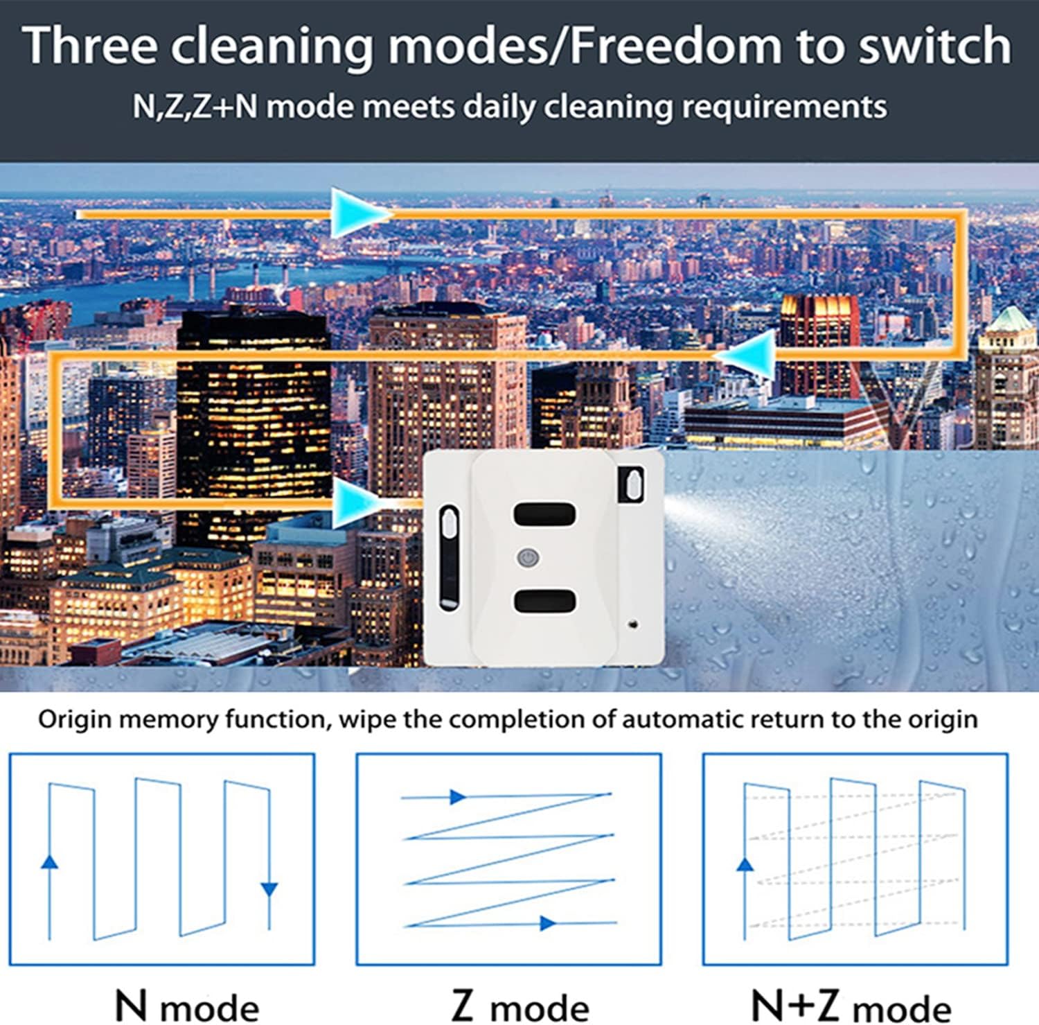 Window Cleaner Robot Electric Window Cleaning Machine with Dual Water Tanks Auto Water Spray,Smart Glass Cleaning Robotic with APP & Remote for Outdoor/Indoor Windows Table Tile Ceiling