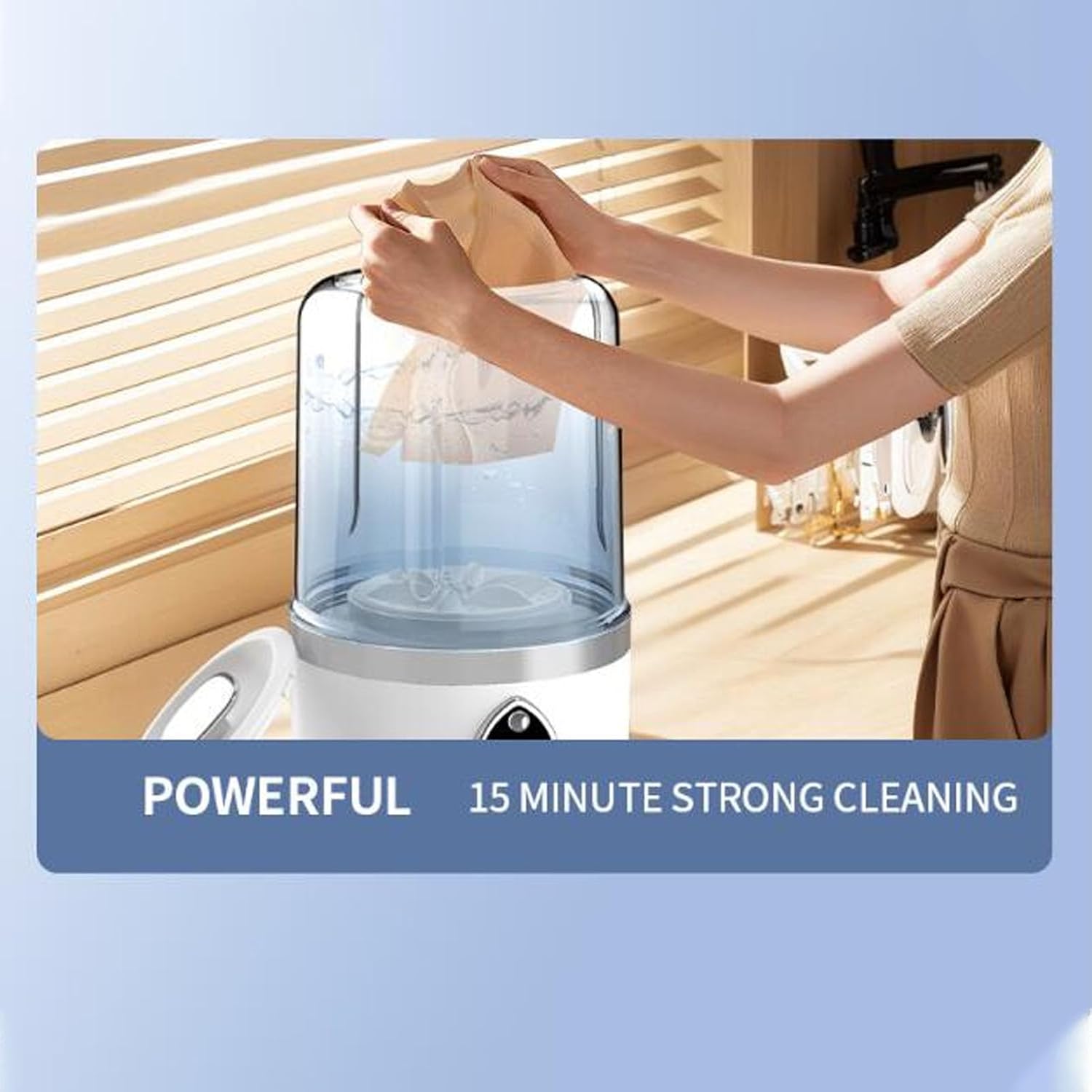 Portable Mini Washing Machine, 2 Gears USB Rechargeable Small Laundry Washer for Underwear Sock Baby Clothes, Portable Washer for Apartment Dorm Hotel Travel Camping