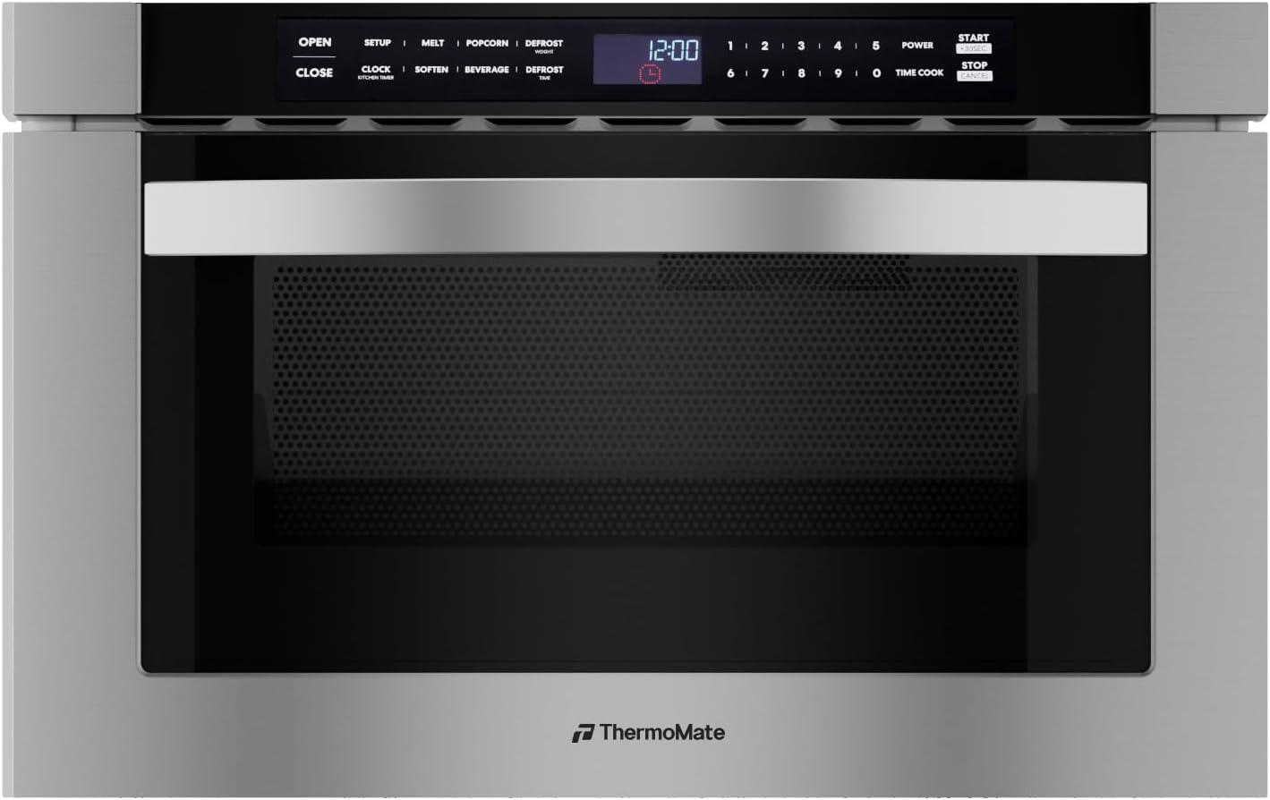 24 Inch Built-in Microwave Drawer, ThermoMate 1.2 Cu. Ft. Microwave Drawer with Automatic Presets, 1000 Watts with 11 Power Levels, Touch Controls, Sensor Cooking, Defrosting Rack, Stainless Steel