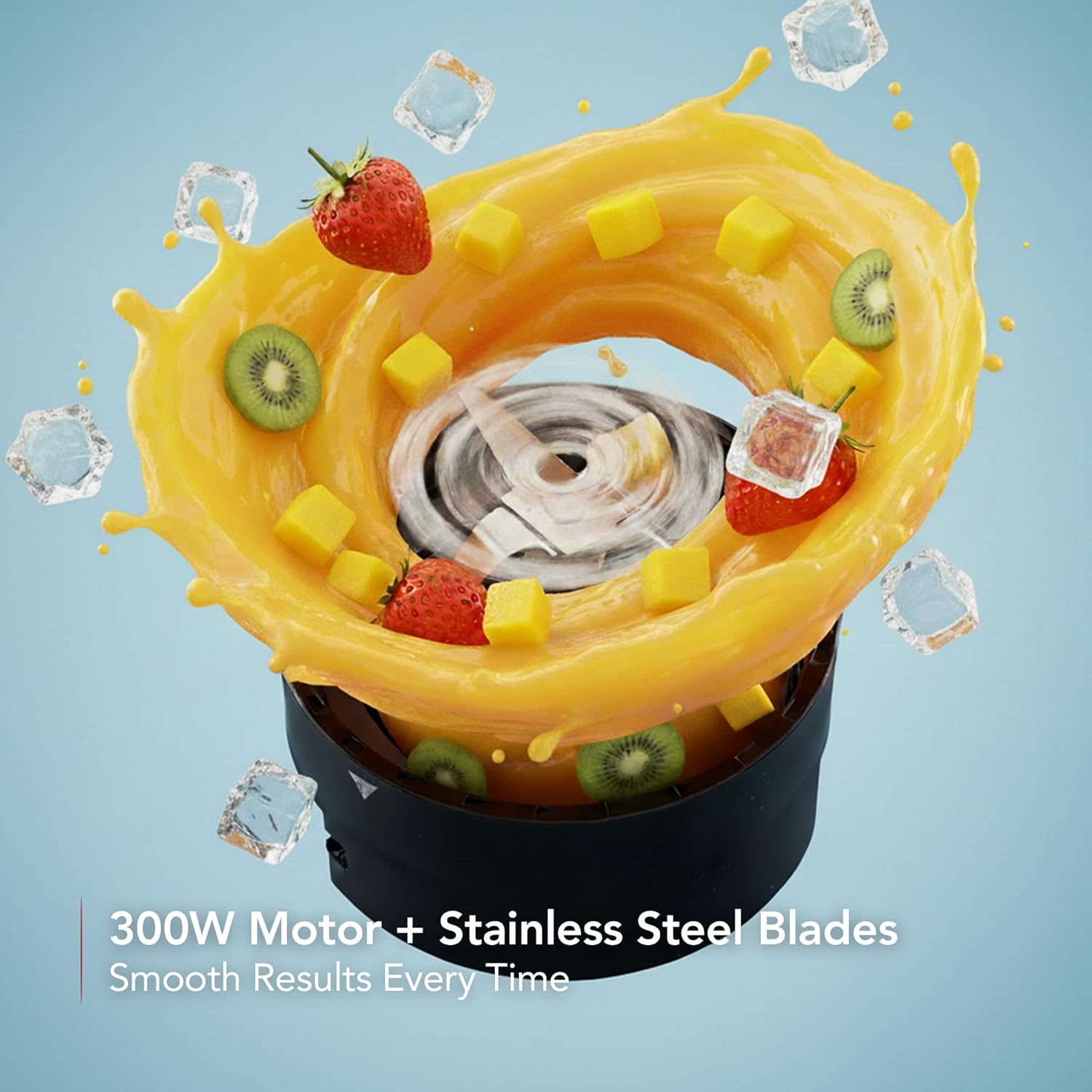 OVENTE Retro Personal Blender and Smoothie Maker with 18 Oz Mason Jar, 300W Base, Stainless Steel Blades, BPA-Free and Dishwasher Safe Container, Includes Reusable Straw and Lid, Turquoise BLH1002T