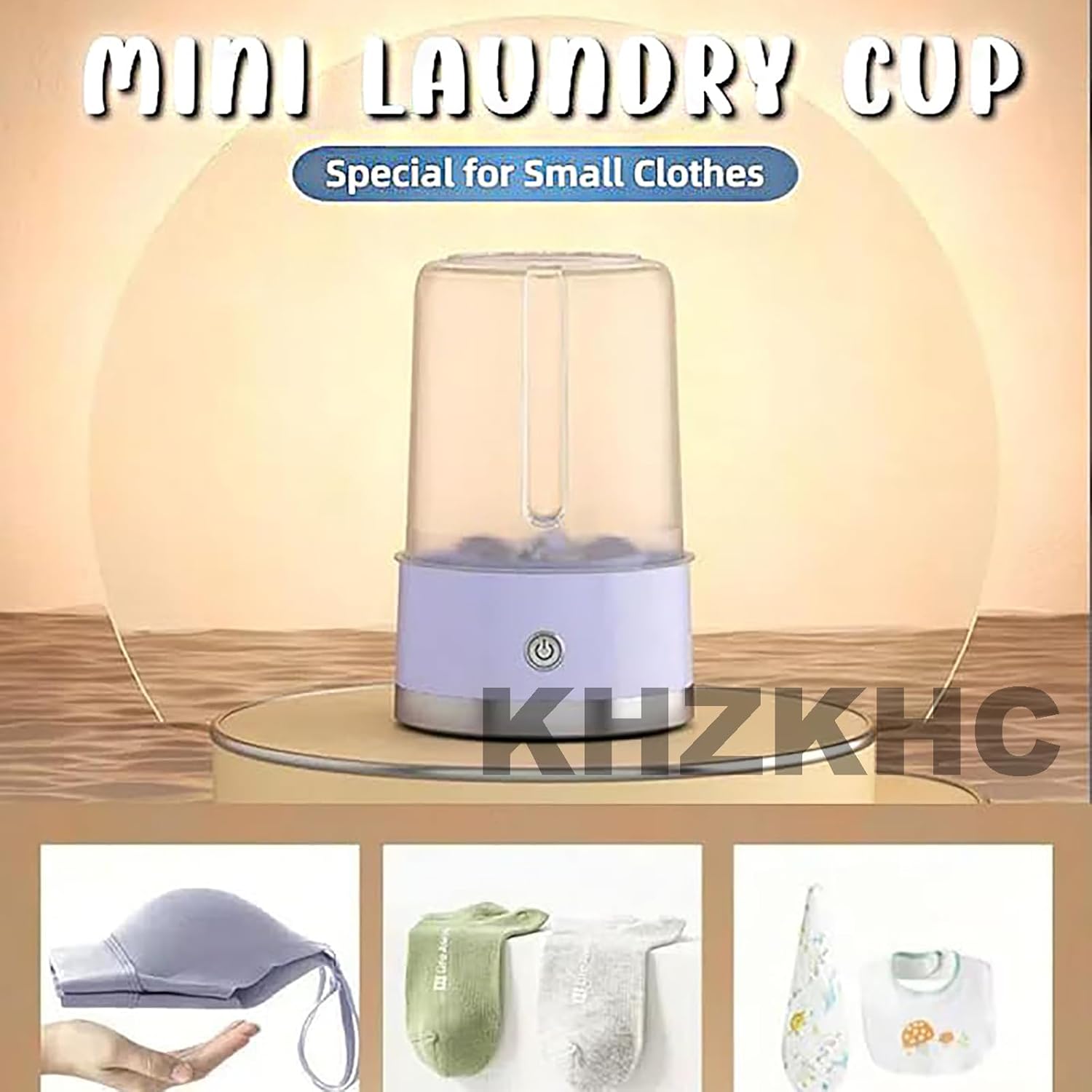 Underwear Washer, Mini Laundry Cup, Small Washer for Apartments, 1l Underwear Washing Machine, 3 Modes for Socks, Panties, for Bra, Underwear