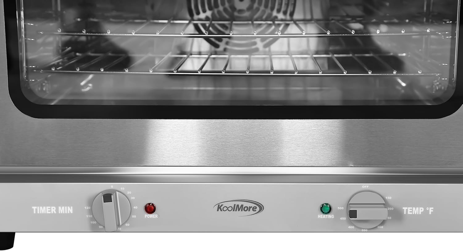 KoolMore 23 in. Commercial Countertop Convection Oven for Half-Size Pans with 4 Racks 1600W of Power in Stainless-Steel, ETL Listed for Safety and Sanitation (KM-CTCO-15)