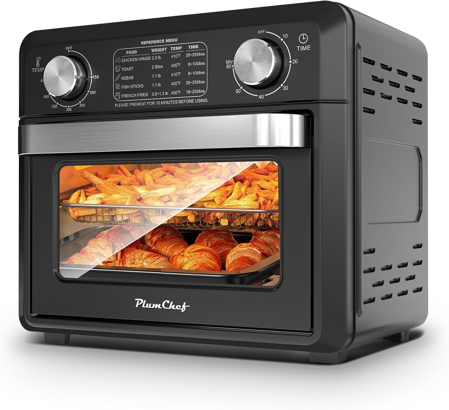Air Fryer, 11QT,360° Hot Air Circulation for Healthy Oil-Free Cooking,Multifunctional Convection Toaster Oven Air Fryer Combo, Adjustable Temp & Time Control,