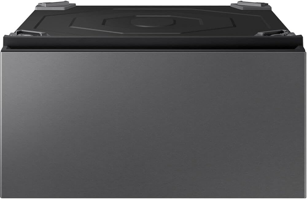 SAMSUNG Bespoke AI Laundry Comb Pedestal with Pull Out Storage Drawer, WE702NZ/US, Dark Steel