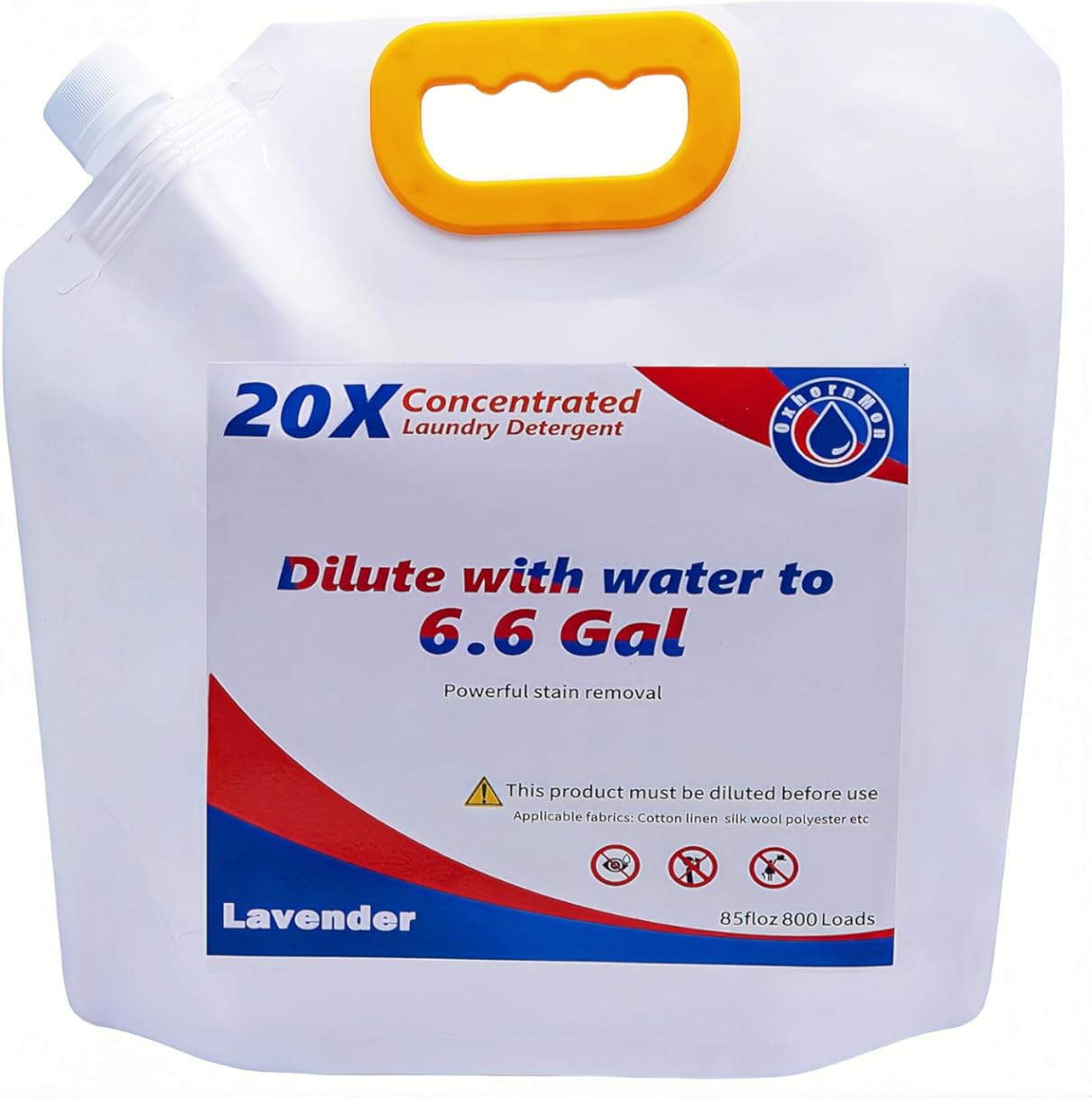 Commercial Bulk Laundry Detergent Refill, 20X Concentrated, Makes 6.6 Gallons (800 Loads) – Heavy-Duty Stain Removal, HE Compatible, Lowest Cost per Load