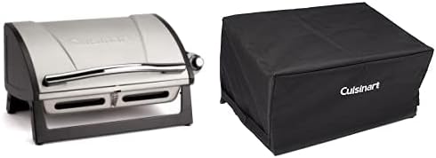 Cuisinart Grill Bundle - 146-Square-Inch Enameled Steel Cooking Grill & Cover, Portable Propane Gas Grill, Compact Design, Weather Resistant