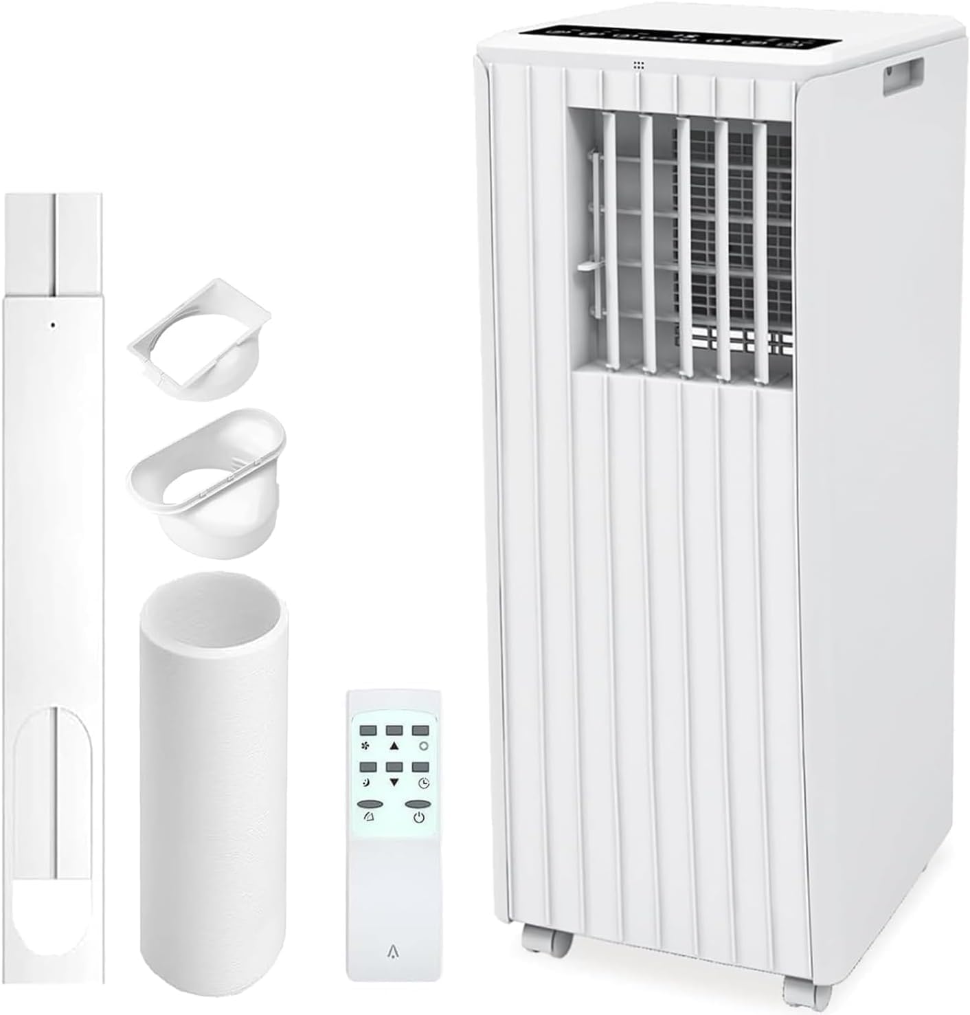 8,000 BTU Portable Air Conditioner – 3-In-1 Cooling, Dehumidifier & Fan for Rooms Up to 350 Sq.Ft, Includes Remote, 24-Hour Timer, Sleep Mode & Installation Kit, White