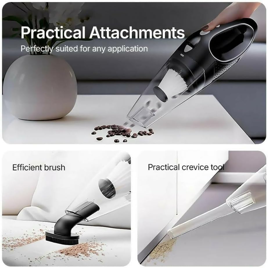 Handheld Vacuum, 33K RPM Motor & HEPA Filtration | Cordless 30min Run Time| Whisper-Quiet | 2X HEPA, Pet Tool, LED Light