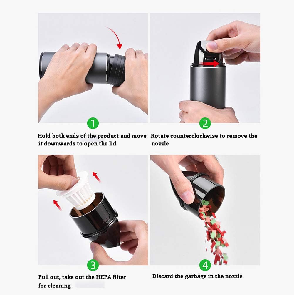 Handheld Vacuum Cleaner Cordless 5300Pa Rechargeable Lightweight Wet Dry Vacuum Car Vacuum Cleaner with HEPA Filter for Home, Car and Pet,Black (Red)