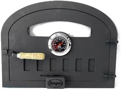 Wood Fired Oven Door with Glass (Medium), Black, Steel Sheet - Sor Pampa Grill cod 23 (Large)