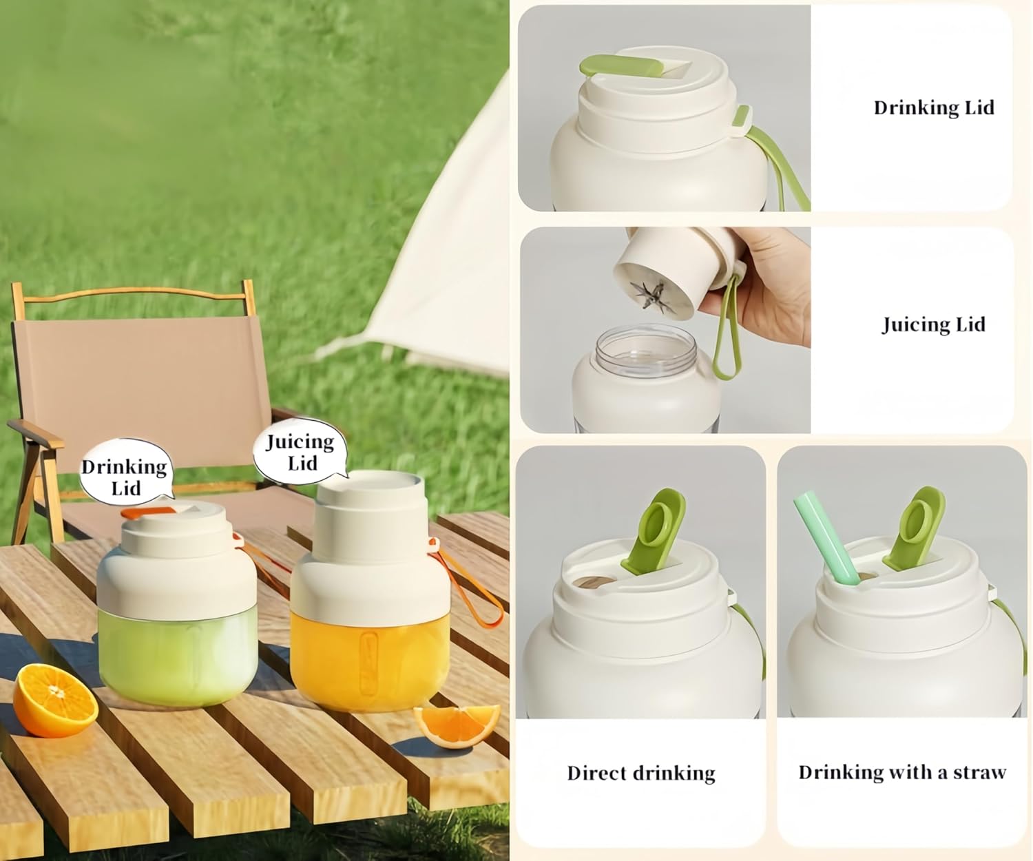 Personal Blender for Smoothies - 40w Mixer Blender with 850ml Capacity, 12-Leaf Stainless Steel Blade, Dual Lids, Type-C Charging, and Auto-Cleaning orange