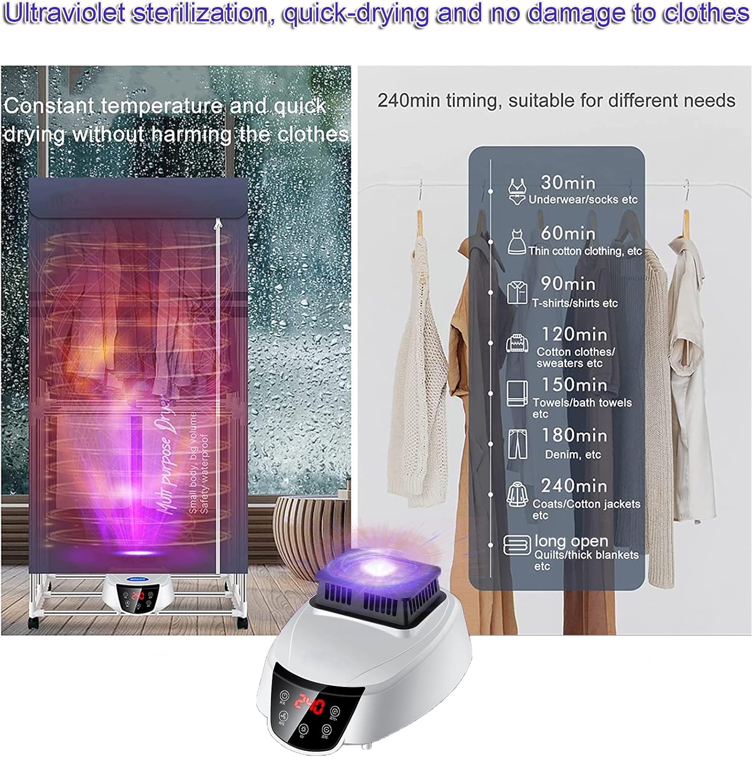 Electric Airer Clothes Dryer,Indoor Foldable 1300w Clothes Drying Rack Heated,Heated Airer with Remote Control Adjustable Timer Low Noise,Electric Clothes Dryers Indoor Low Energy The New