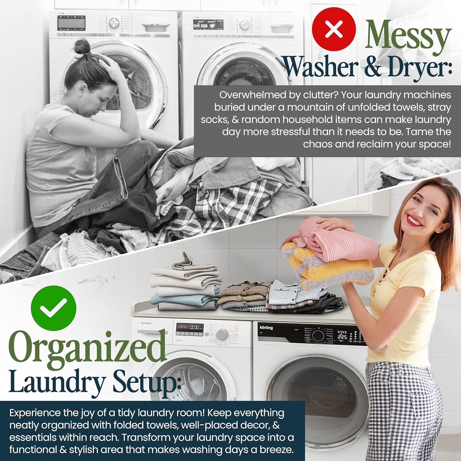 Washer and Dryer Countertop with Non-Slip Mat - 54