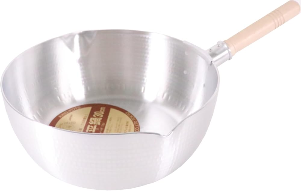 Nakao Aluminum Seisakusho Nakao Snow Flat Pot with Scale 11.8 inches (30 cm) Double Mouth