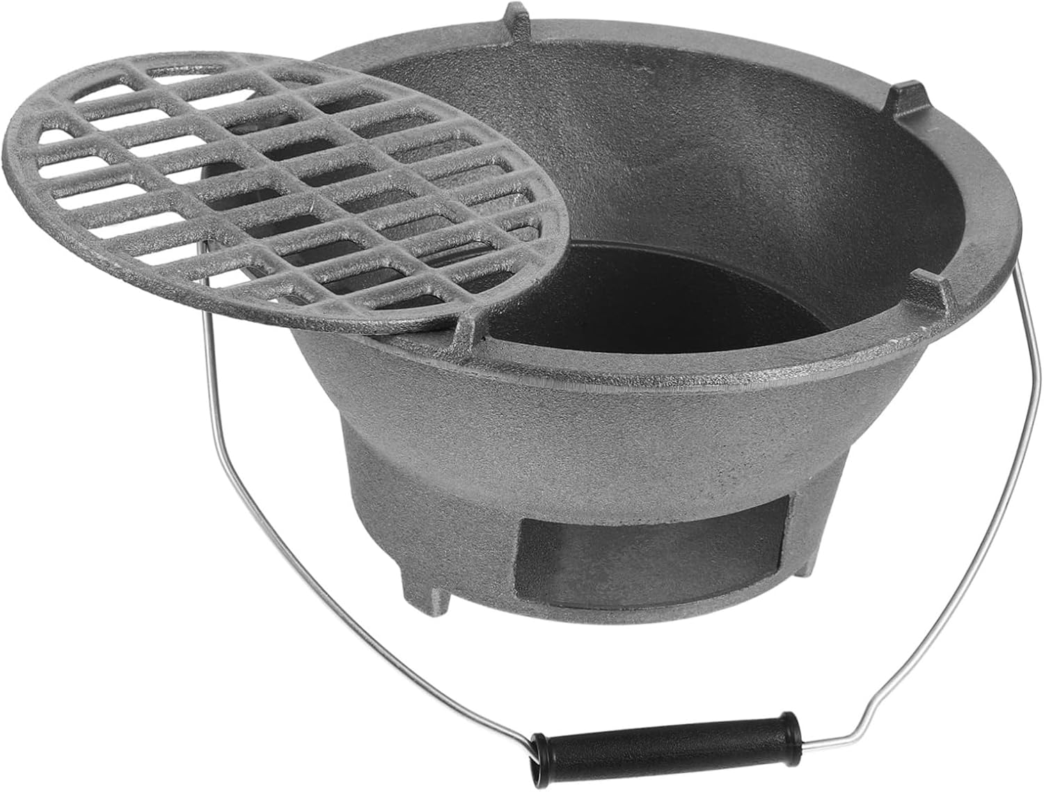 POPETPOP Portable Cast Iron Charcoal Stove High Temperature Resistant Grill for Outdoor Camping Barbecue Cooking Tabletop Japanese Charcoal Pan for Flavorful Meals