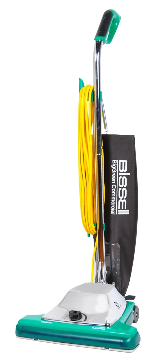 Bissell BigGreen Commercial BG107-16HQS DayClean Quiet-Motor System Upright Vacuum, Comfort Grip Handle with Magnet, 650W, 16