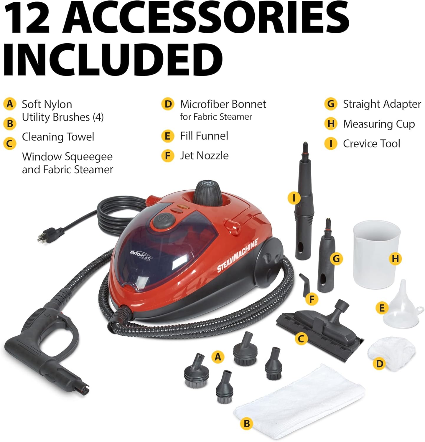 Wagner Spraytech C900054.M, 905e AutoRight SteamMachine Multi-Purpose Steam Cleaner & HomeRight C900066.M SteamMachine Large Brush and Mop Head