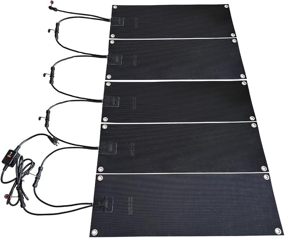 Snow Melting Walkway Mat Heated Snow Melting Mats Electric Snow Melting Mats Snow and Ice Heated Pad for Winter Outdoor Stairs Steps Doorways Walkways Driveway(Size:5 Pieces,Color:10x48inch)