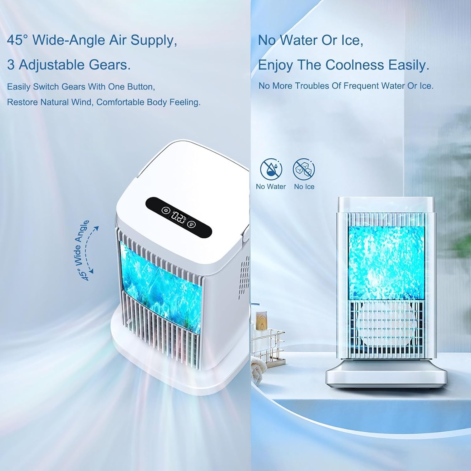 Portable Air Conditioners, Air Cooler for Room - Powerful, Quiet, Lightweight and Portable Space Cooler for Bedroom, Office, Living Room & More