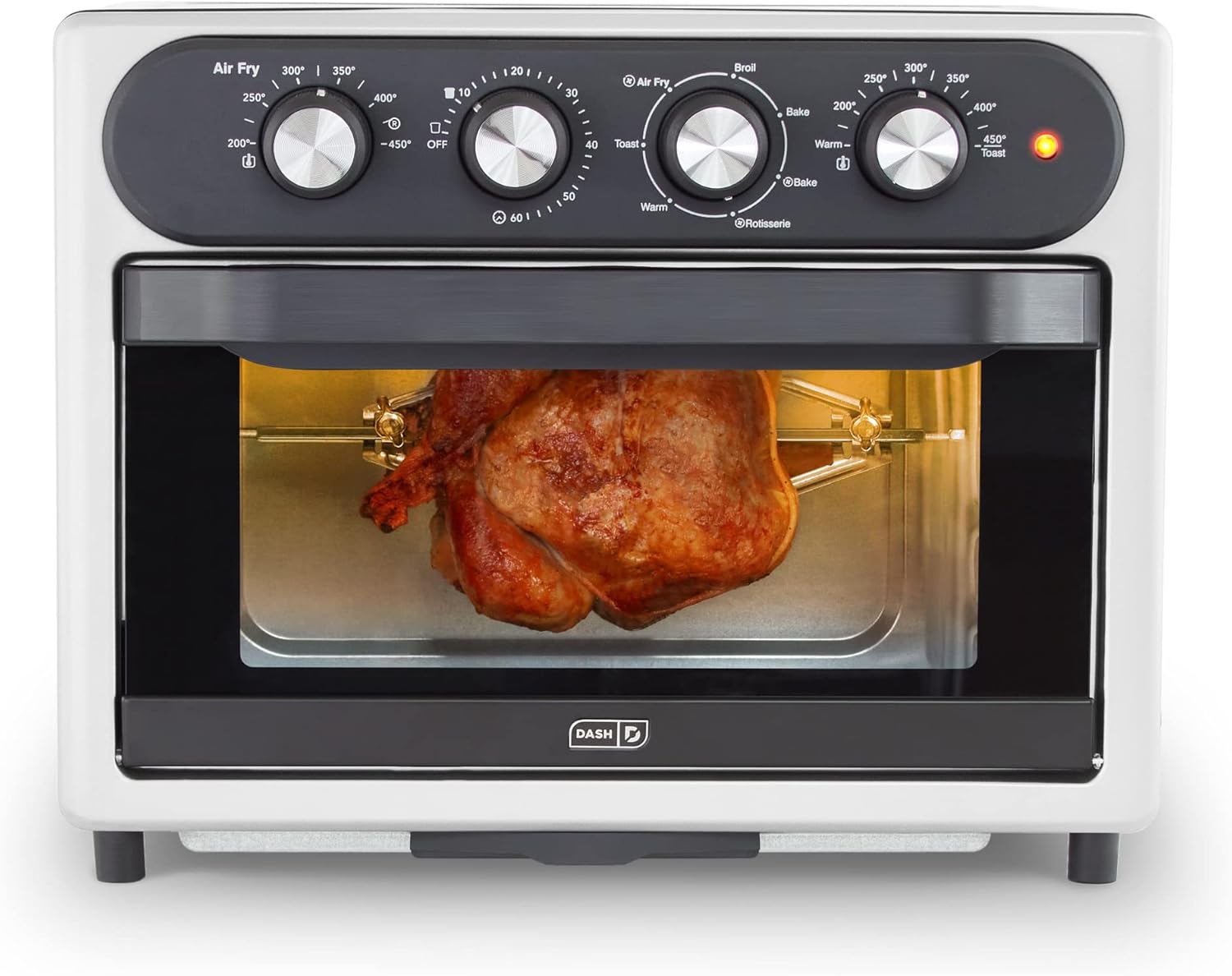 DASH Air Fry Multi Oven - 7 in 1 Convection Air Fry Oven with Non-stick Fry Basket, Baking Pan & Rack, 23L, 1500-Watt - Stainless Steel