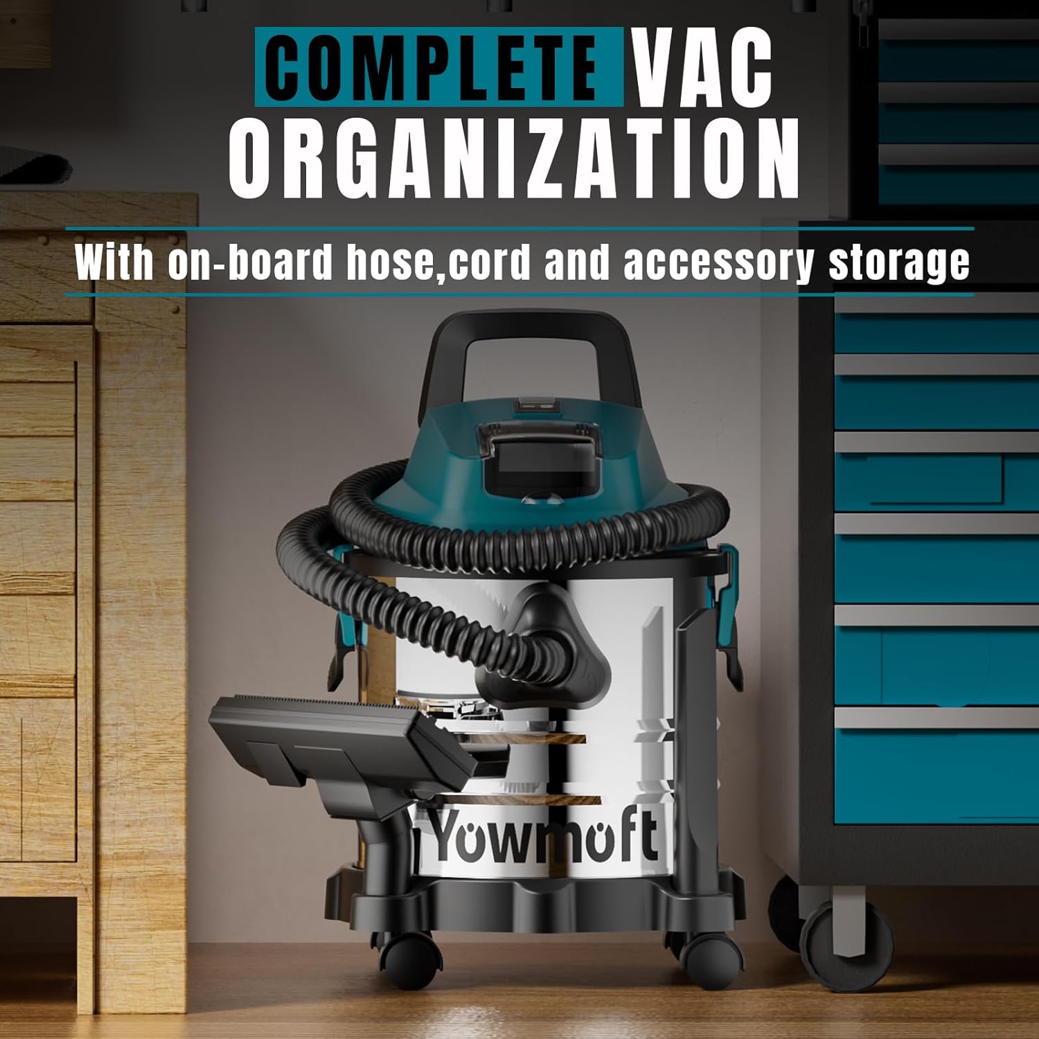 4 Gallon Cordless Shop Vac Compatible with Makita 18V Battery, Cordless Shop Vacuum Wet and Dry with 16 Kpa Strong Suction & Blower, Battery Powered Shop Vac for Car, Home and Garage (Tool Only)