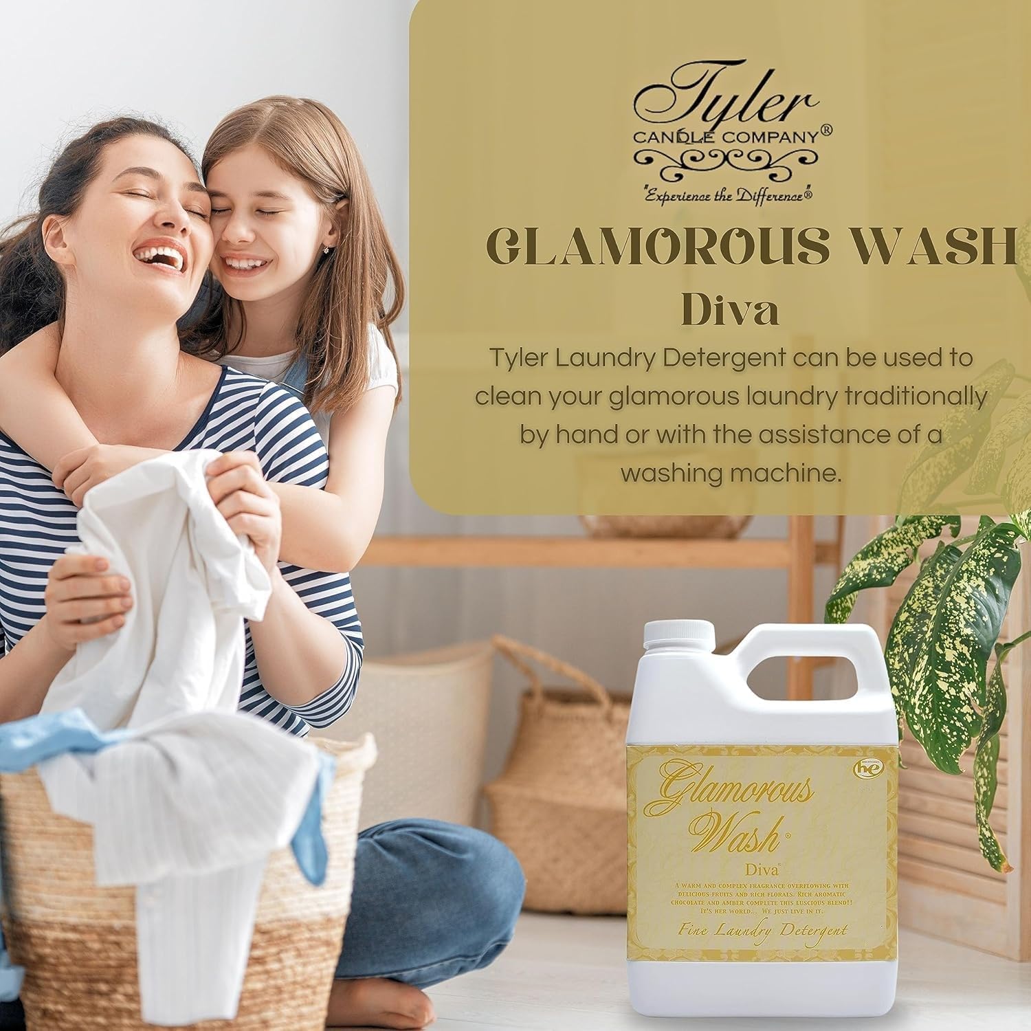 TYLER CANDLE COMPANY Gallon Wash Diva 128 Fl Oz Laundry Detergent/w Dryer Sachet Single Pouch