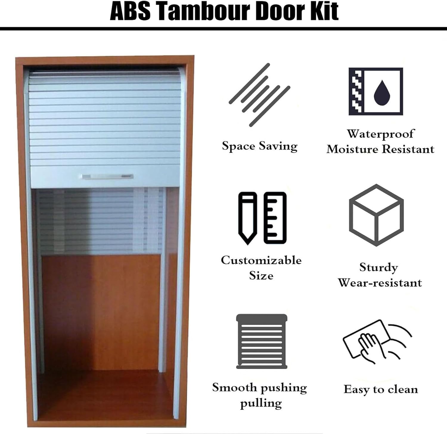 SOBS Tambour Door Kit, Small Roll Up Cabinet Folding Doors for Kitchen/Appliance Garage/Campervan, 20 2224 16 20 28 32 36 40 42 44 Inch Storage Bins Replacement Panle(91.4x76.2cm/36x30in)