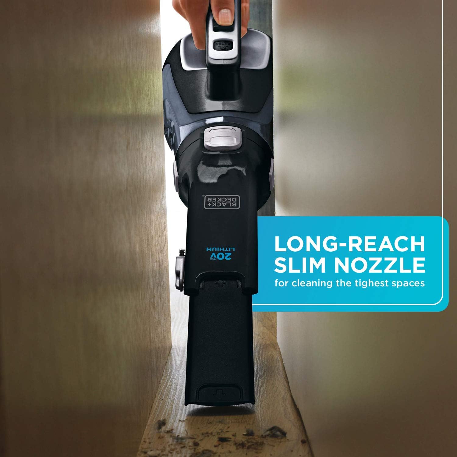 BLACK+DECKER 20V Hand Vacuum, Cordless, with Pivoting Nozzle, Easy to Empty Dust Bowl, Washable Filter (BDH2000L) & 20V Max Handheld Vacuum, Cordless, Grey (BDH2000PL)