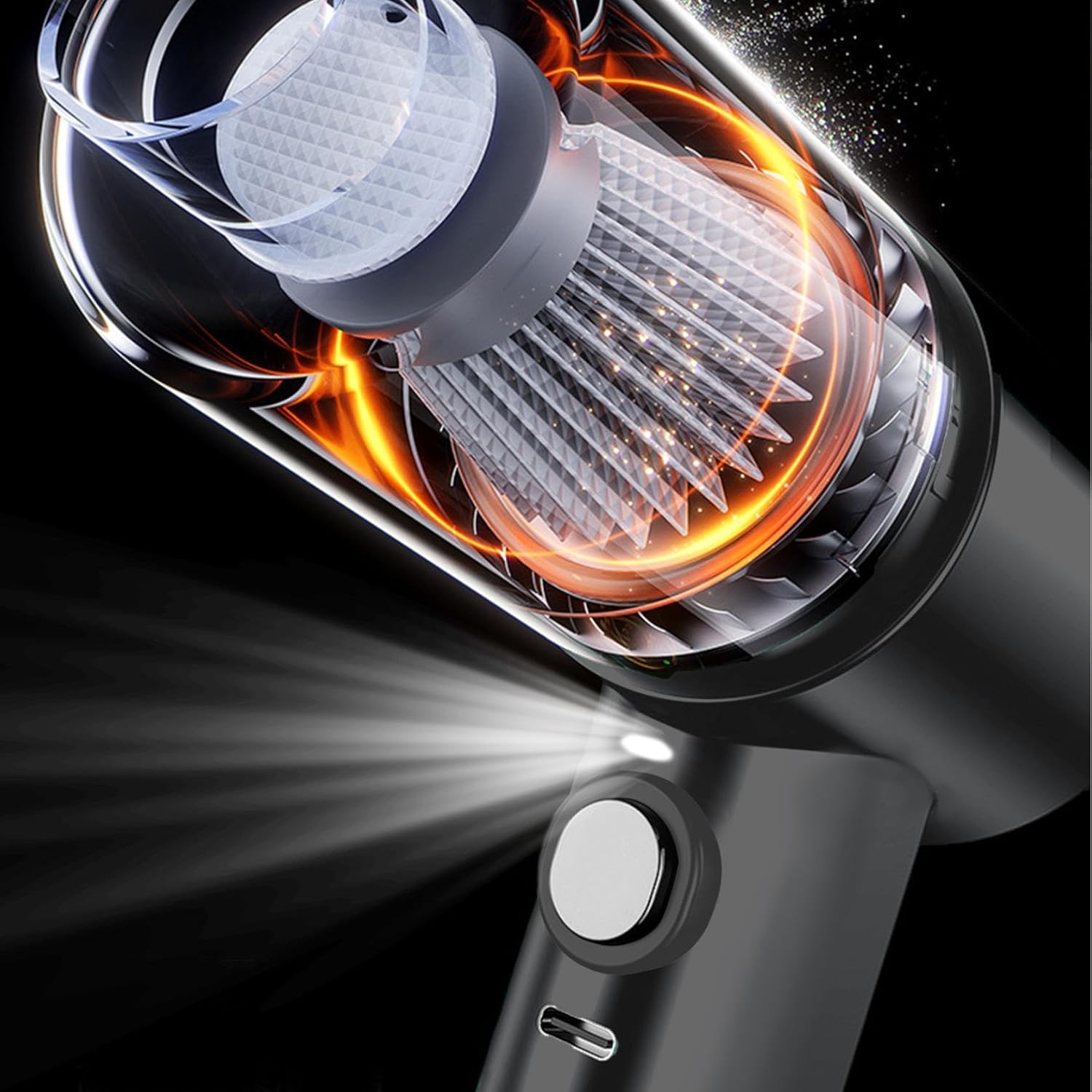 TOMURA Handheld Car Vacuum Cleaner - Powerful Suction Small Car Vacuum Cleaner, Mini Dusts Buster with USB, Portable Affordable Strong Vacuums, for Car Carpet Floor Pet Hair, Home Car All Scenarios