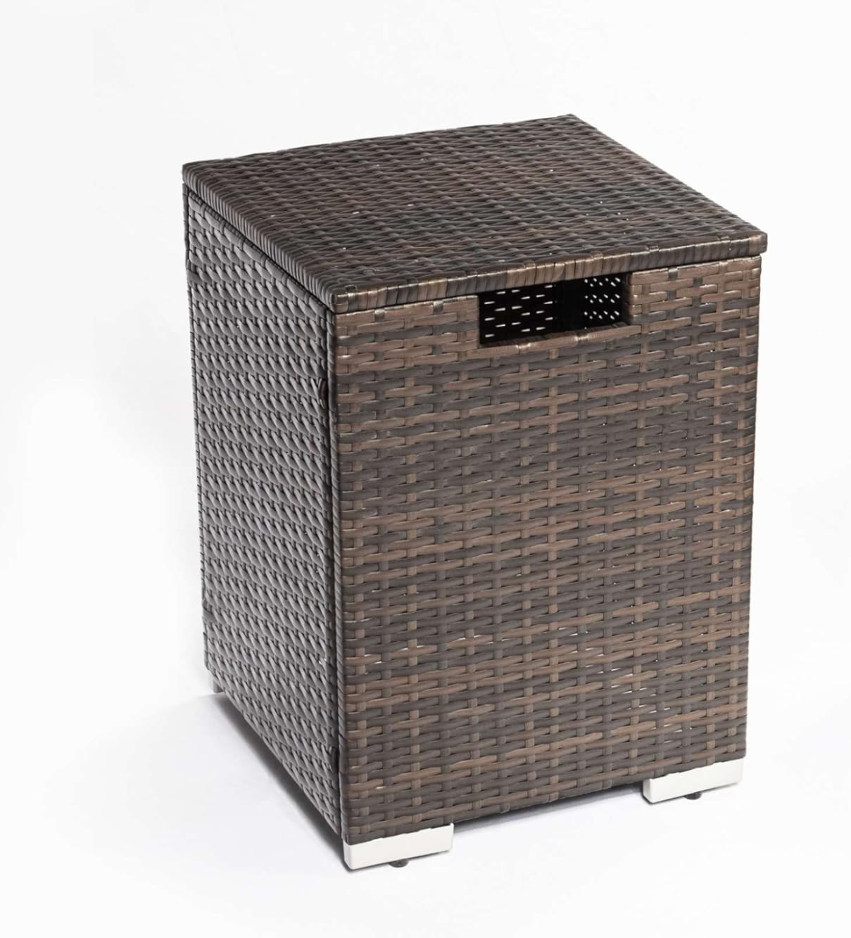 Propane Hideaway Table, Outdoor Brown Wicker Tank Table for Gas Fire Pits, Propane Tank Cover,16: X 16