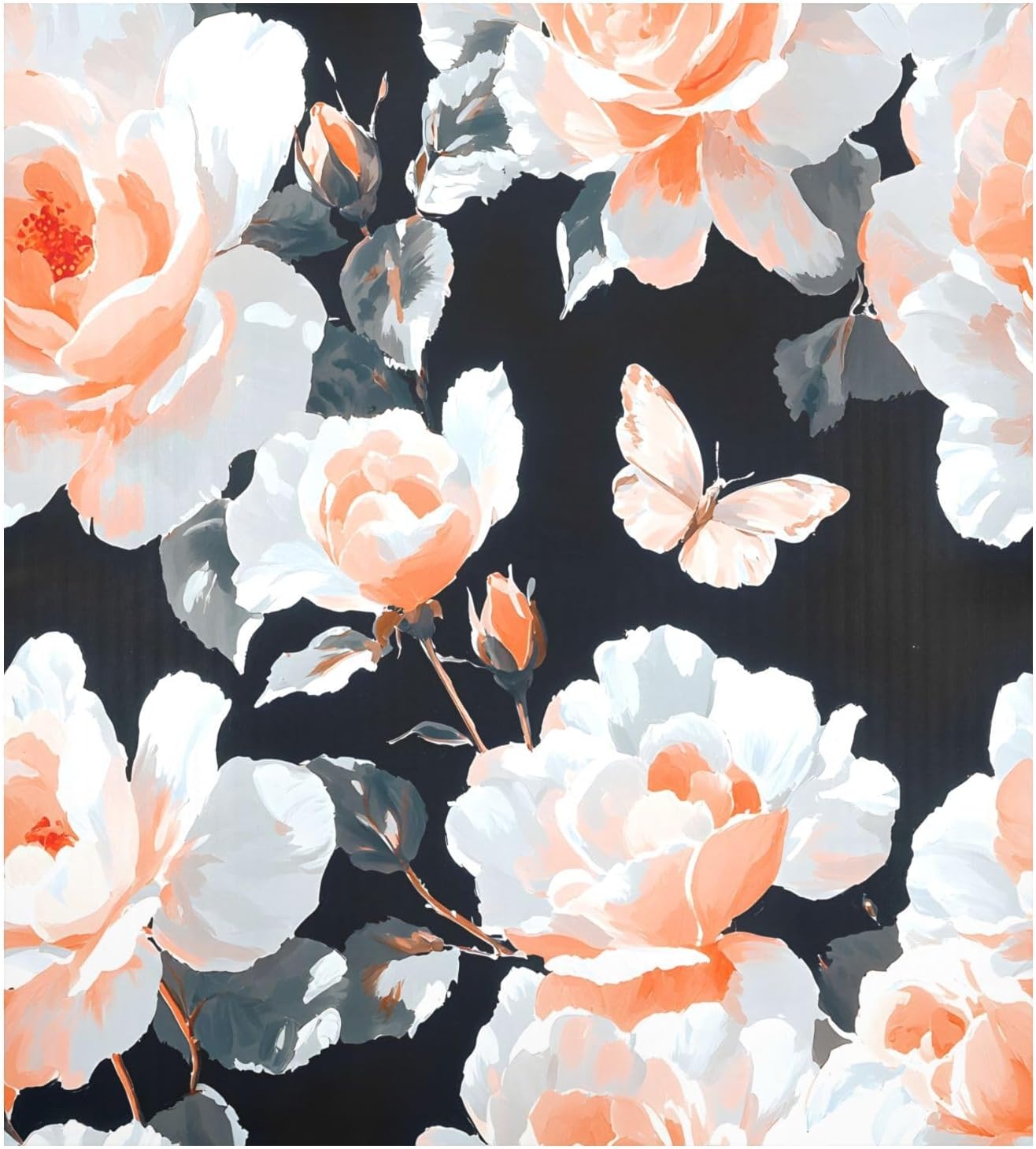 Dishwasher Magnet Cover Large Magnetic Stickers Orange Flower Pattern Front Dishwasher Cover Reusable Decal for Home Kitchen Anti-Scratch Refrigerator Decorative Lid Washing Machine Laundry 23