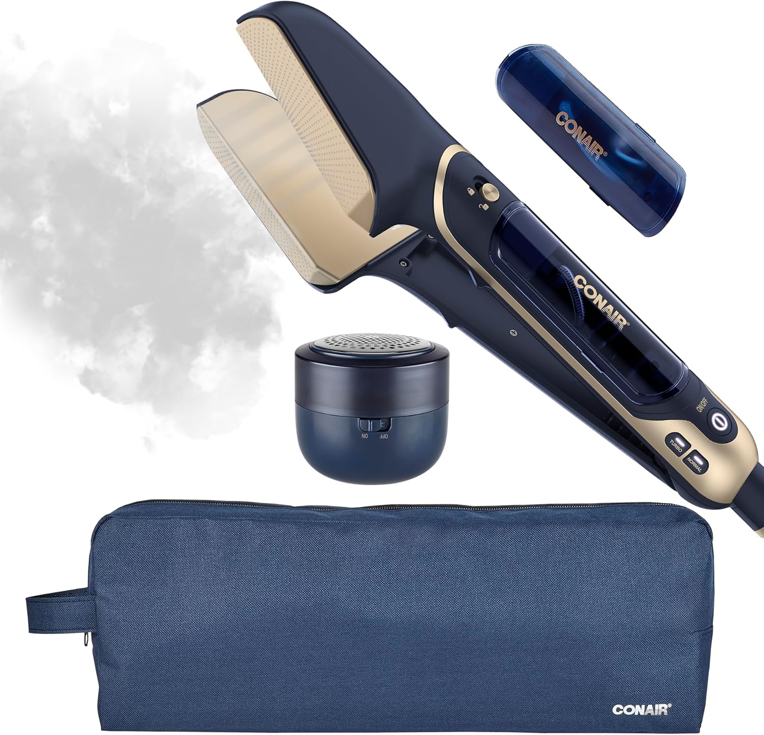 Conair SteamStylist 3-in-1 Steam, Press and Iron Steamer for Clothes, With Fabric Shaver, Extra Water Tank and Storage Bag, For Home, Office or Travel, Amazon Exclusive, Midnight Blue