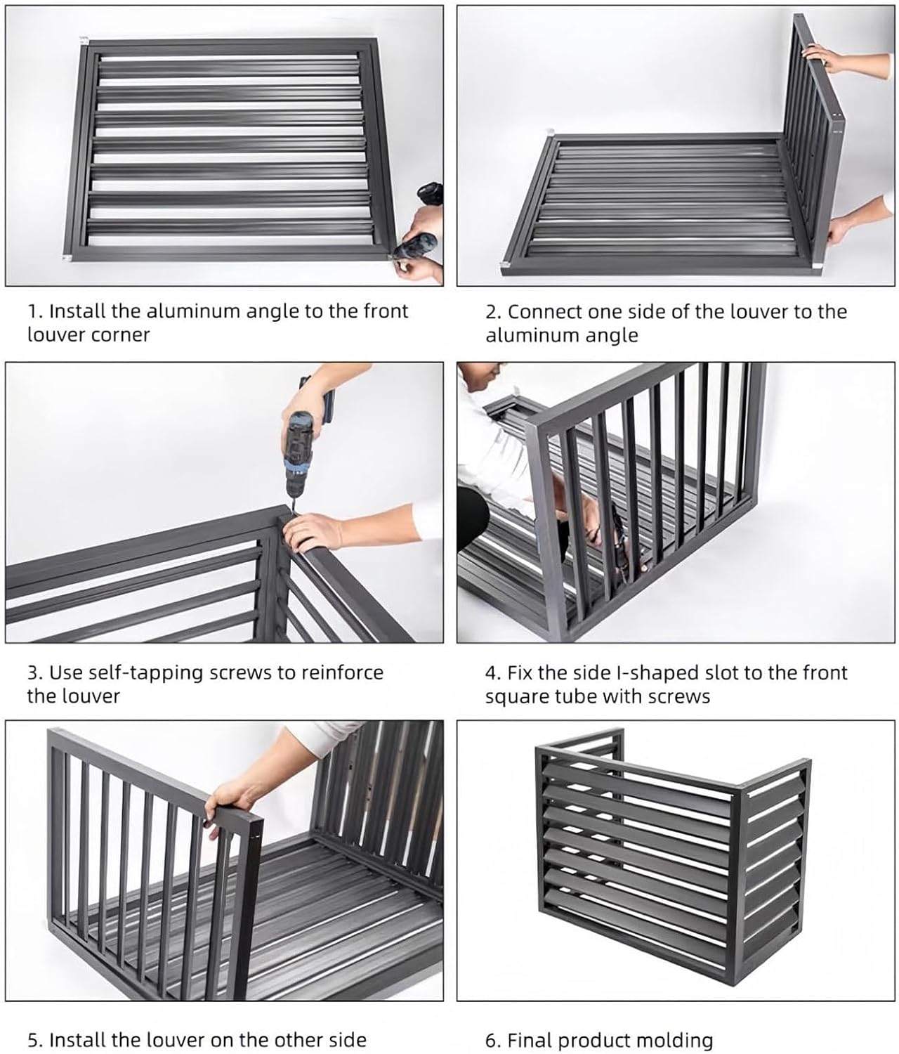 Aluminum Ac Unit Covers Outdoor, Privacy Screens Fence Panels for Air Conditioners Trash Bins, Isolate Pets, Fallen Leaves, Anti Theft(Brown,110cm)