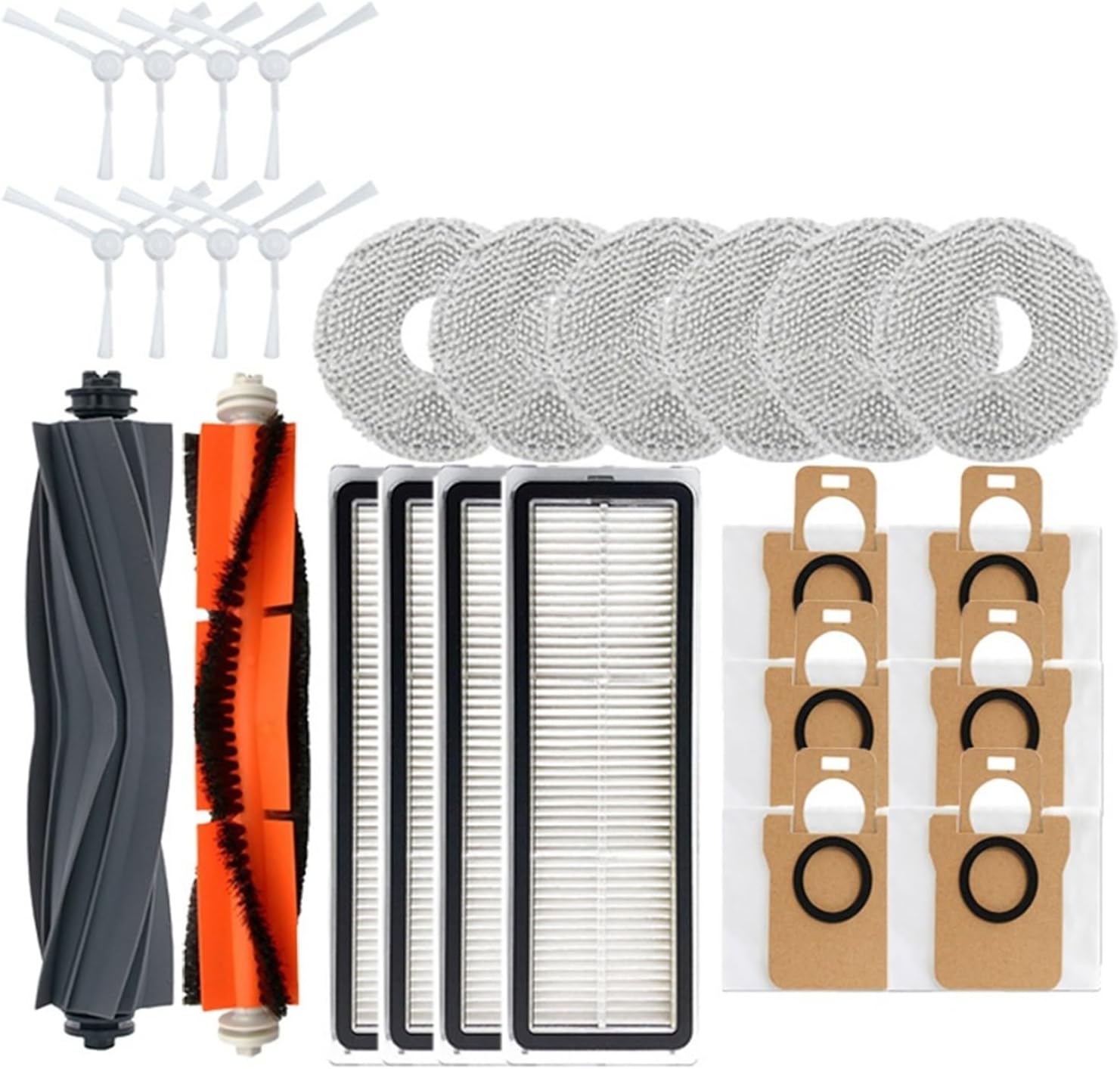 Main Side Brush Filter Mop Robot Vacuum Bag Parts，Compatible for Mijia Omni 1S B101CN Robot X10+Compatible for Dreame L10s Ultra / S10 Pro Accessories(Q)