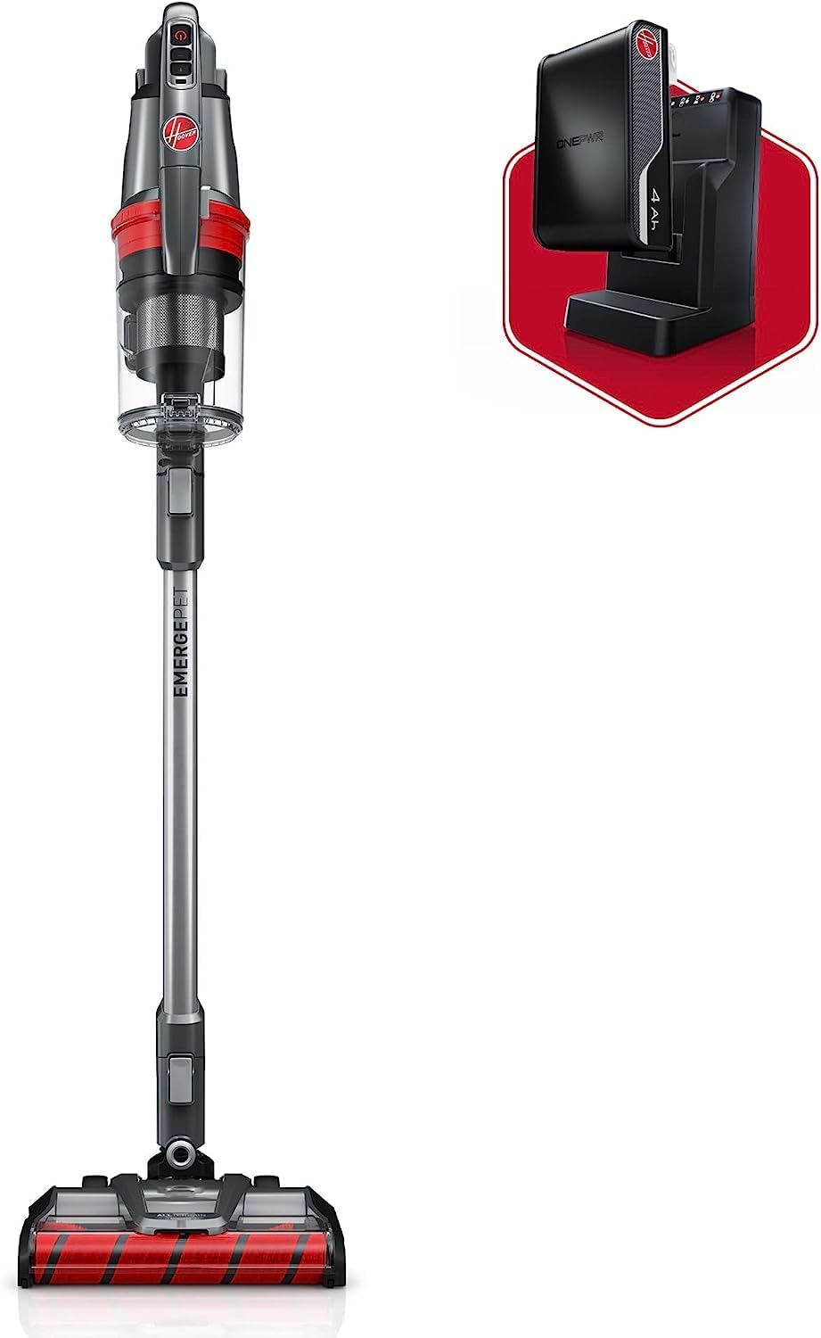 Hoover ONEPWR WindTunnel Emerge Pet Cordless Stick Vacuum Cleaner, Lightweight Stick Vac, Powerful and Quiet Cleaning, Self Standing, No Wall Mount Required, Cordless Vacuum Cleaners for Home Use