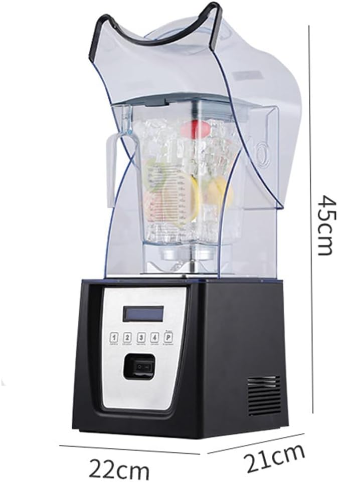 Blender Smoothie Maker, Commercial Stand Mixer with Sound Enclosure, Automatic Silent Wall Breaking Machine Ice Crusher, for Kitchen Milk Tea Coffee Dessert Leisure Shop B