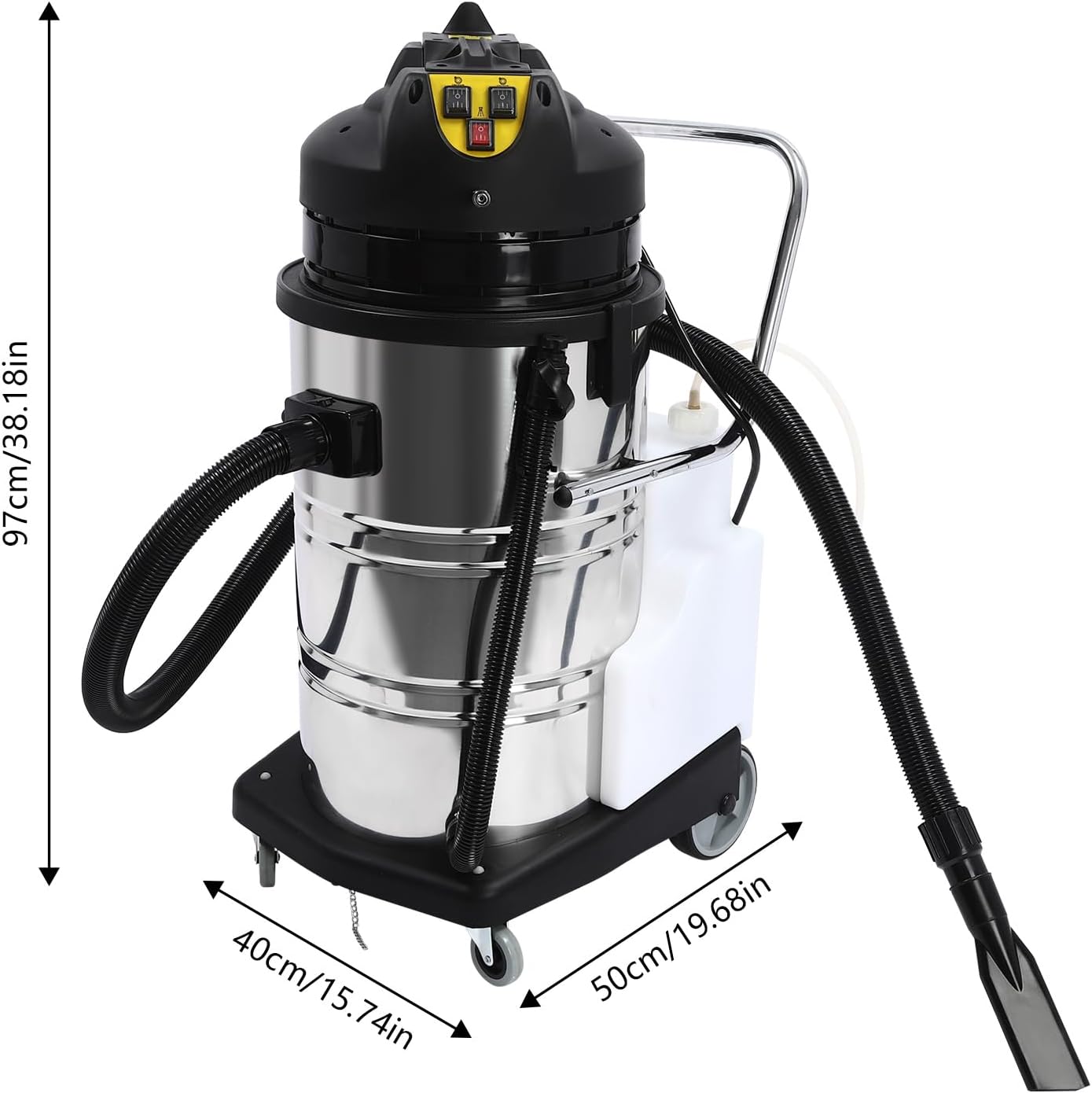 2110W Commercial Carpet Cleaner Machine - 5.3Gal Portable Extractor with 4 Attachments, 250mbar Suction, IPX4 Waterproof for Hotel/Upholstery/Office Cleaning