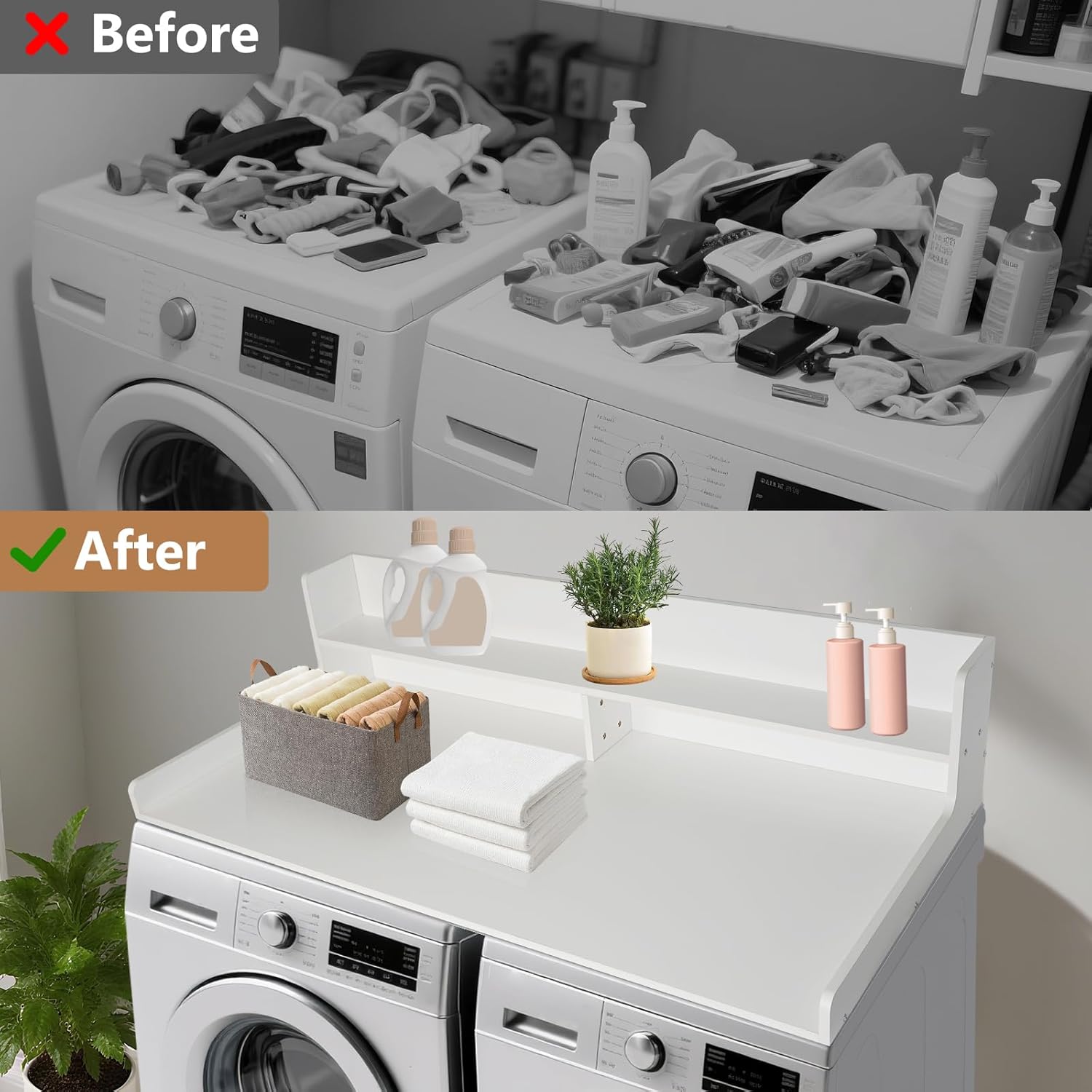 2-Tier Washer and Dryer Countertop,54