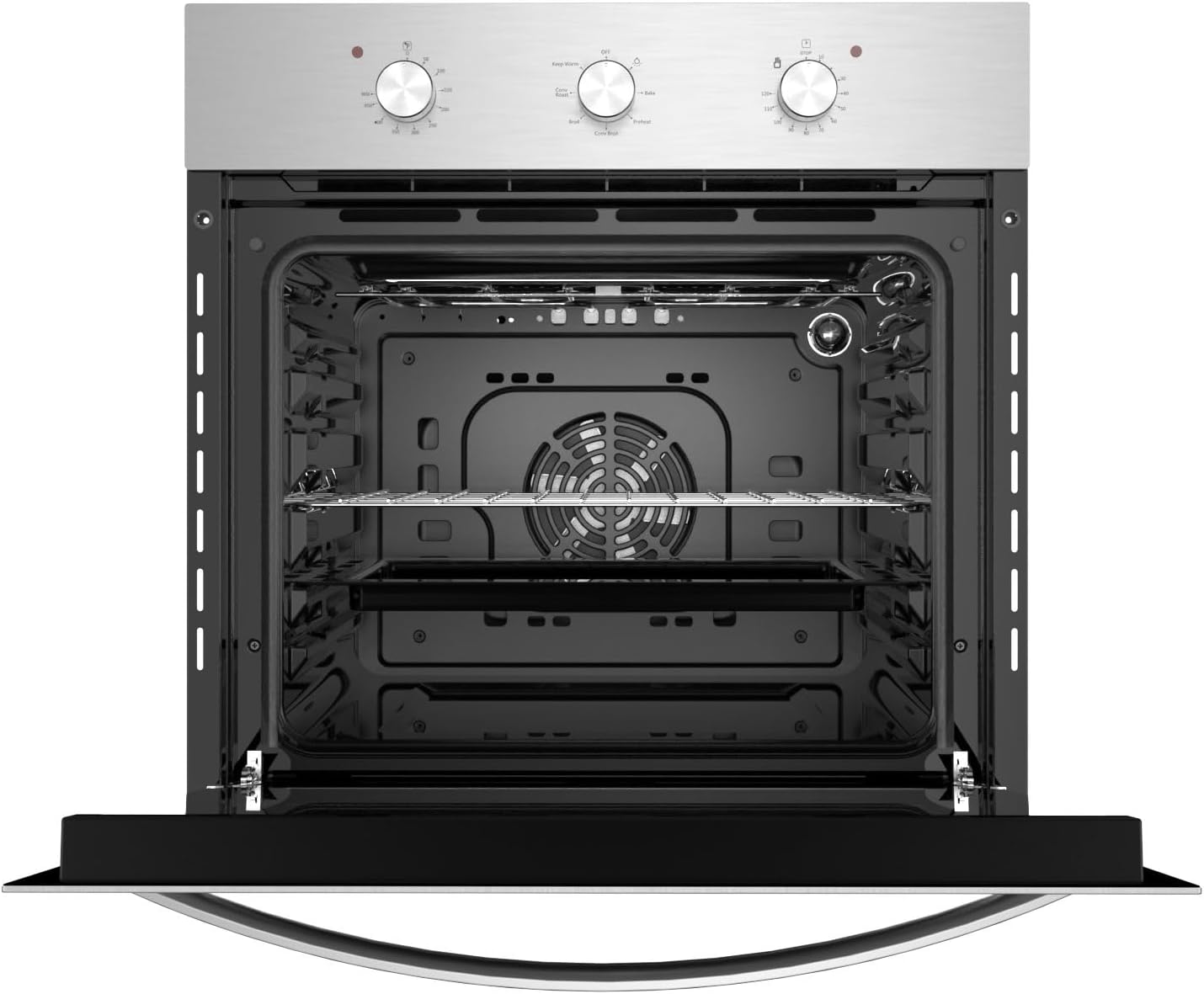 Empava 24 in. Electric Single Wall Oven Convection with 6 Cooking Functions Mechanical Knobs Control in Stainless Steel Model 2020, B14