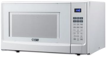 COMMERCIAL CHEF 1.4 Cubic Foot Microwave with 10 Power Levels, Small Microwave with Push Button, 1100 Watt Microwave with Digital Control Panels, Countertop Microwave with Timer, White