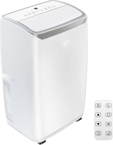 12000 BTU Portable Air Conditioner with Dehumidifier & Fan 3-in-1 AC Unit Cools 550 Sq.Ft Quiet Sleep Mode 24H Timer Remote Control 3 Speeds Auto Swing Easy Installation for Home Office Bedroom Large