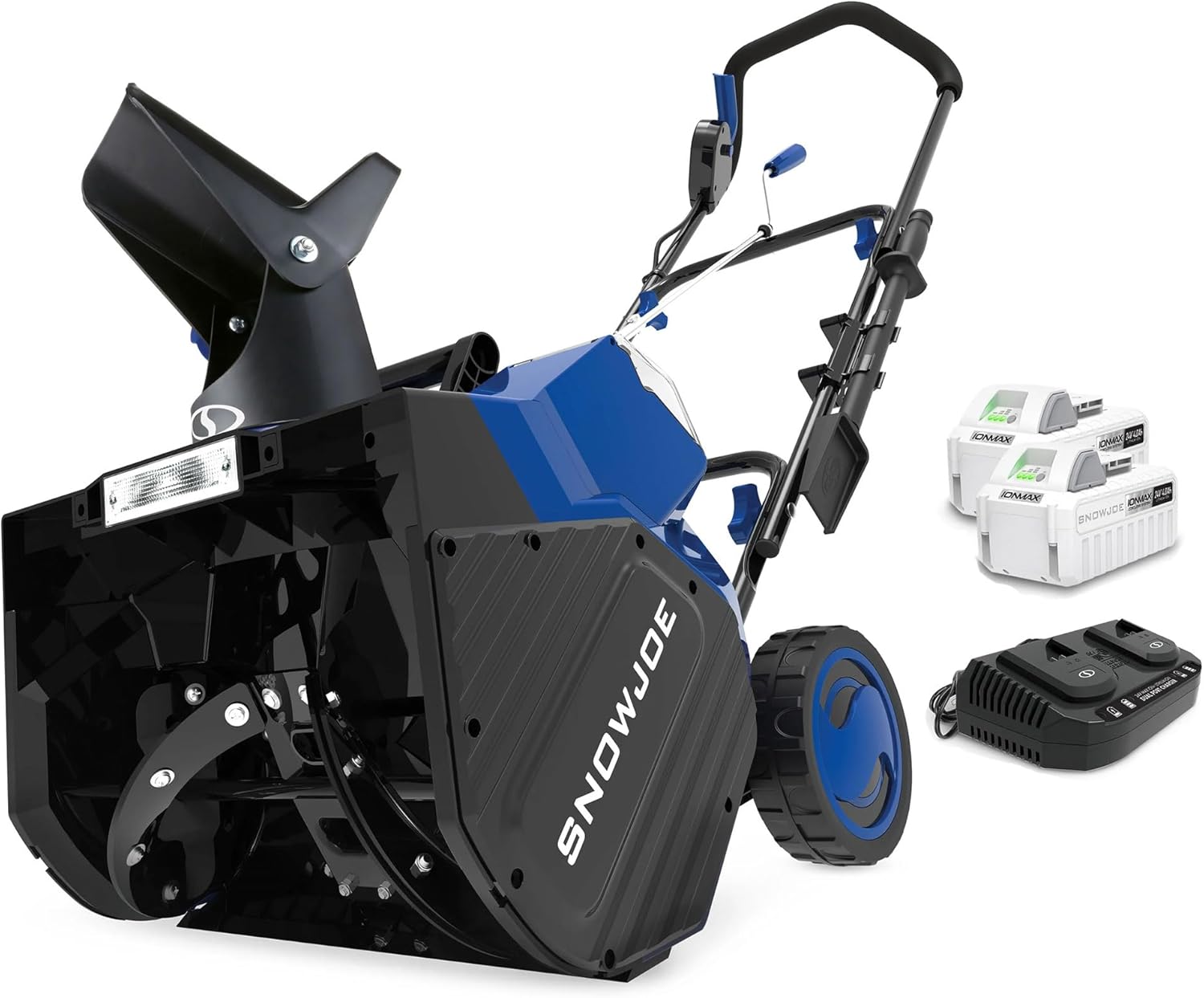 Snow Joe 48V Cordless Snow Blower Kit w/ 2X 5Ah Batteries, Dual-Port Charger & LED Headlight, 18